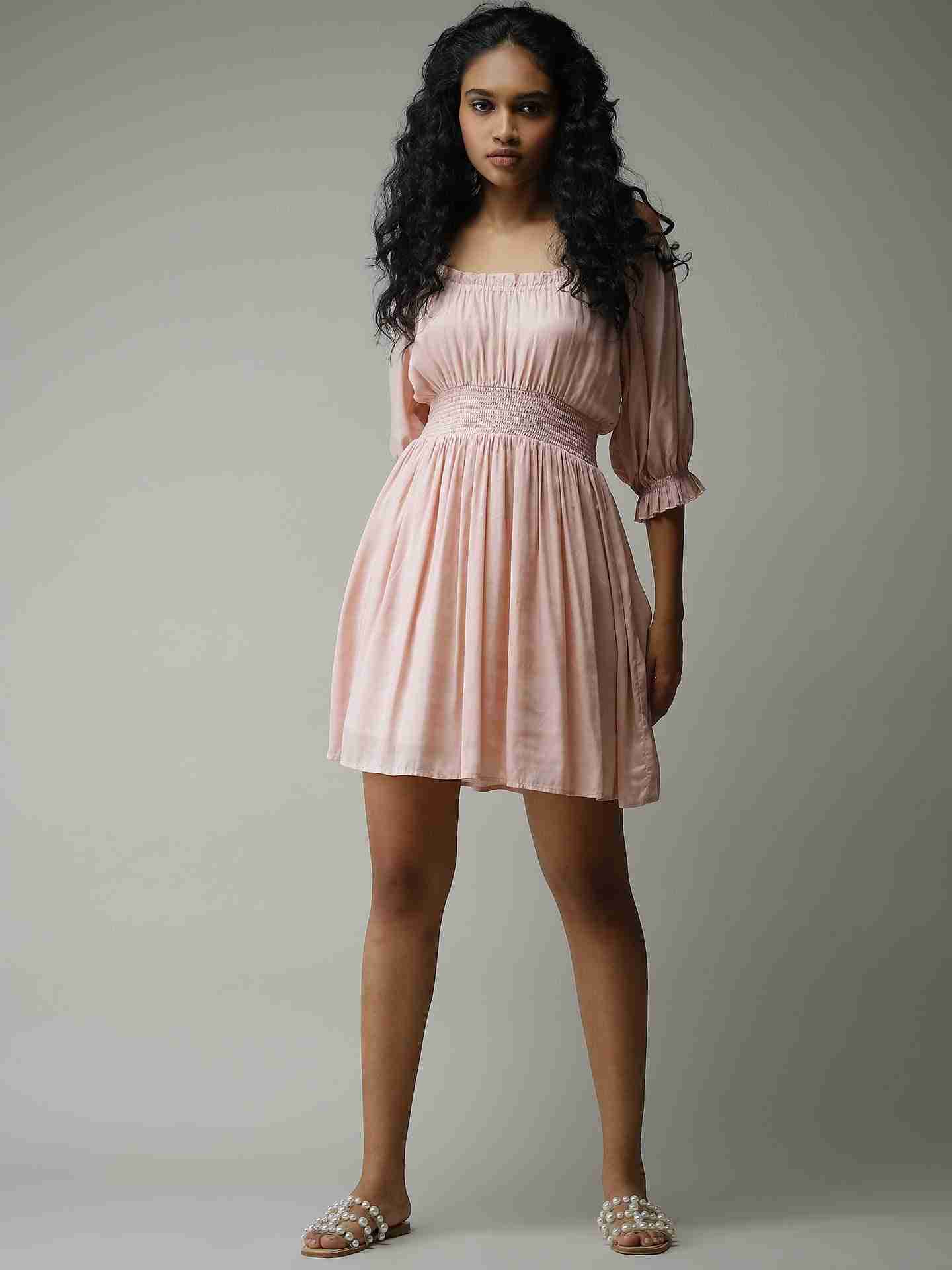 Peach Leisure Basics Dress