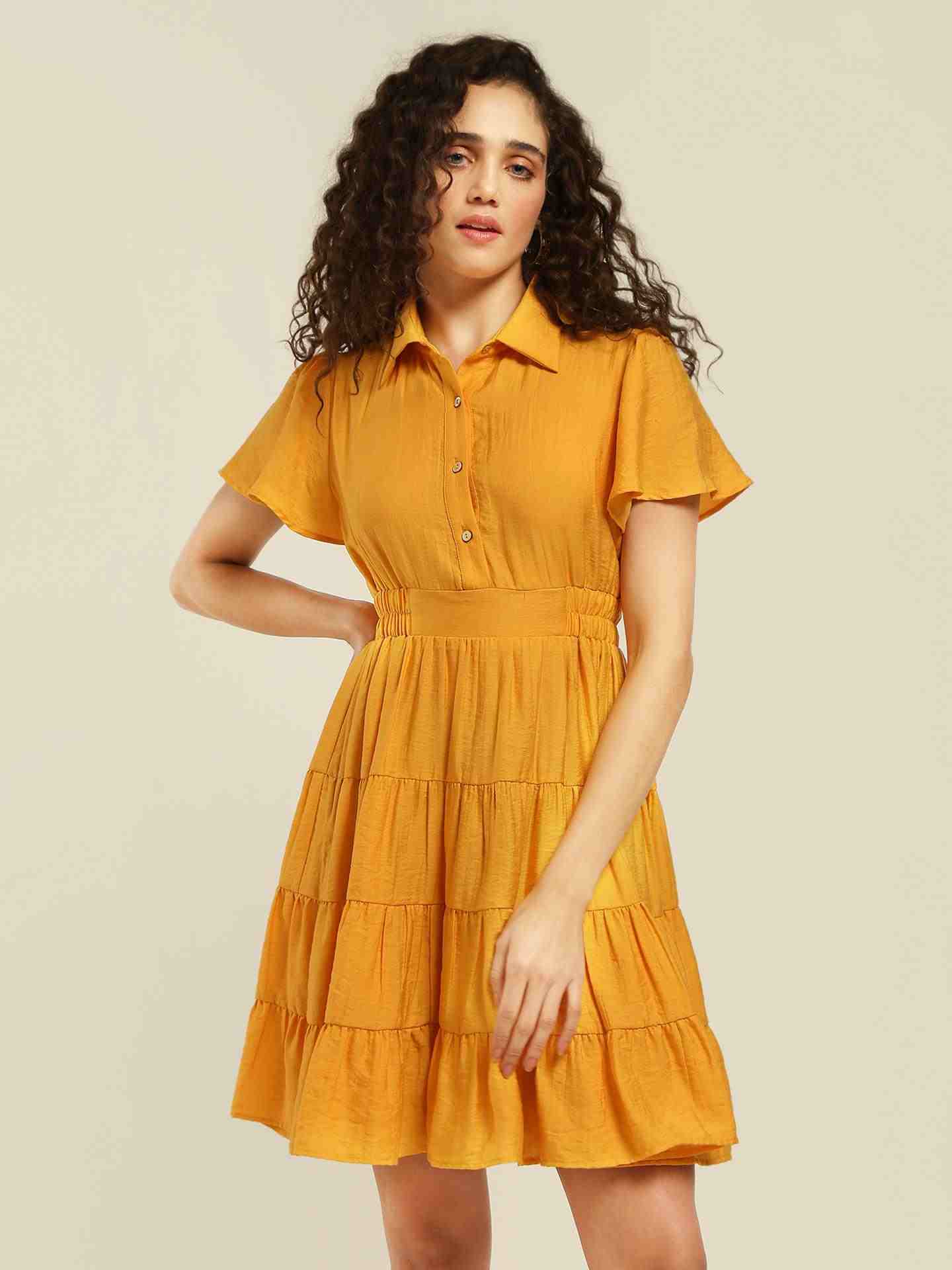 Mustard Arabella Shirt Dress