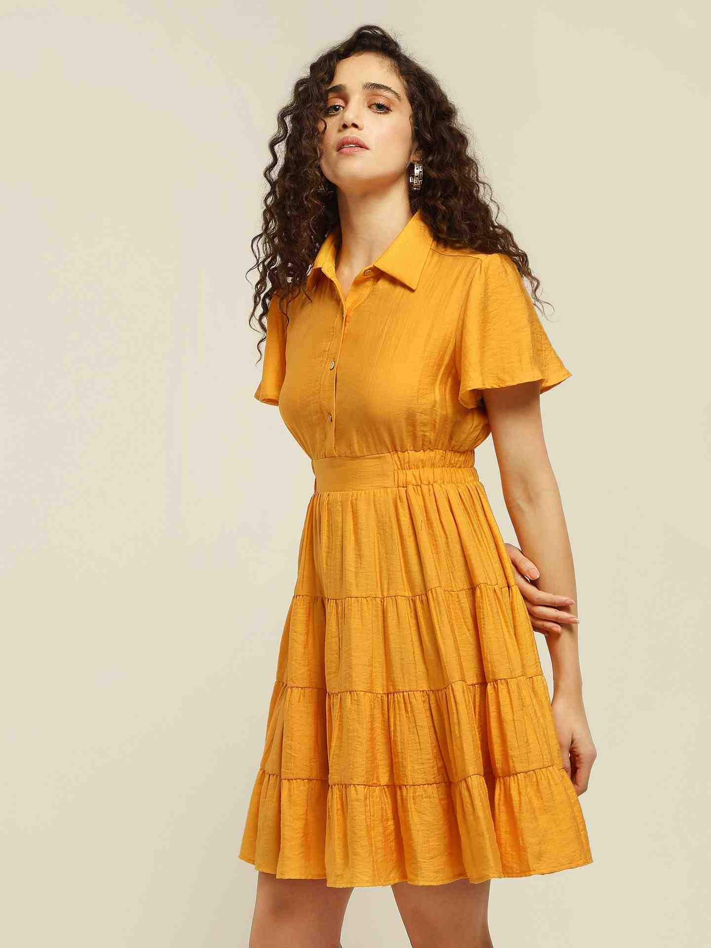Mustard Arabella Shirt Dress