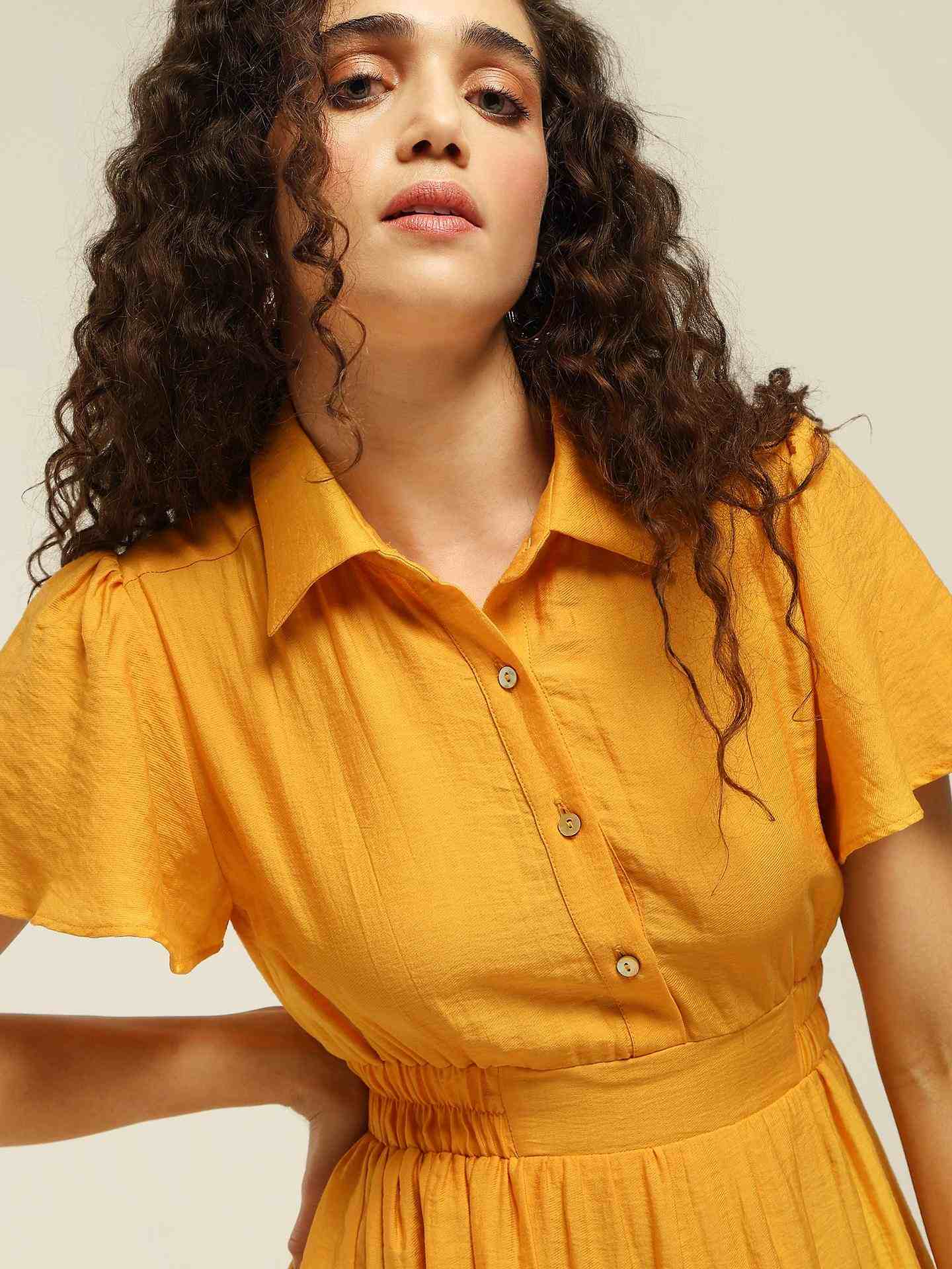Mustard Arabella Shirt Dress