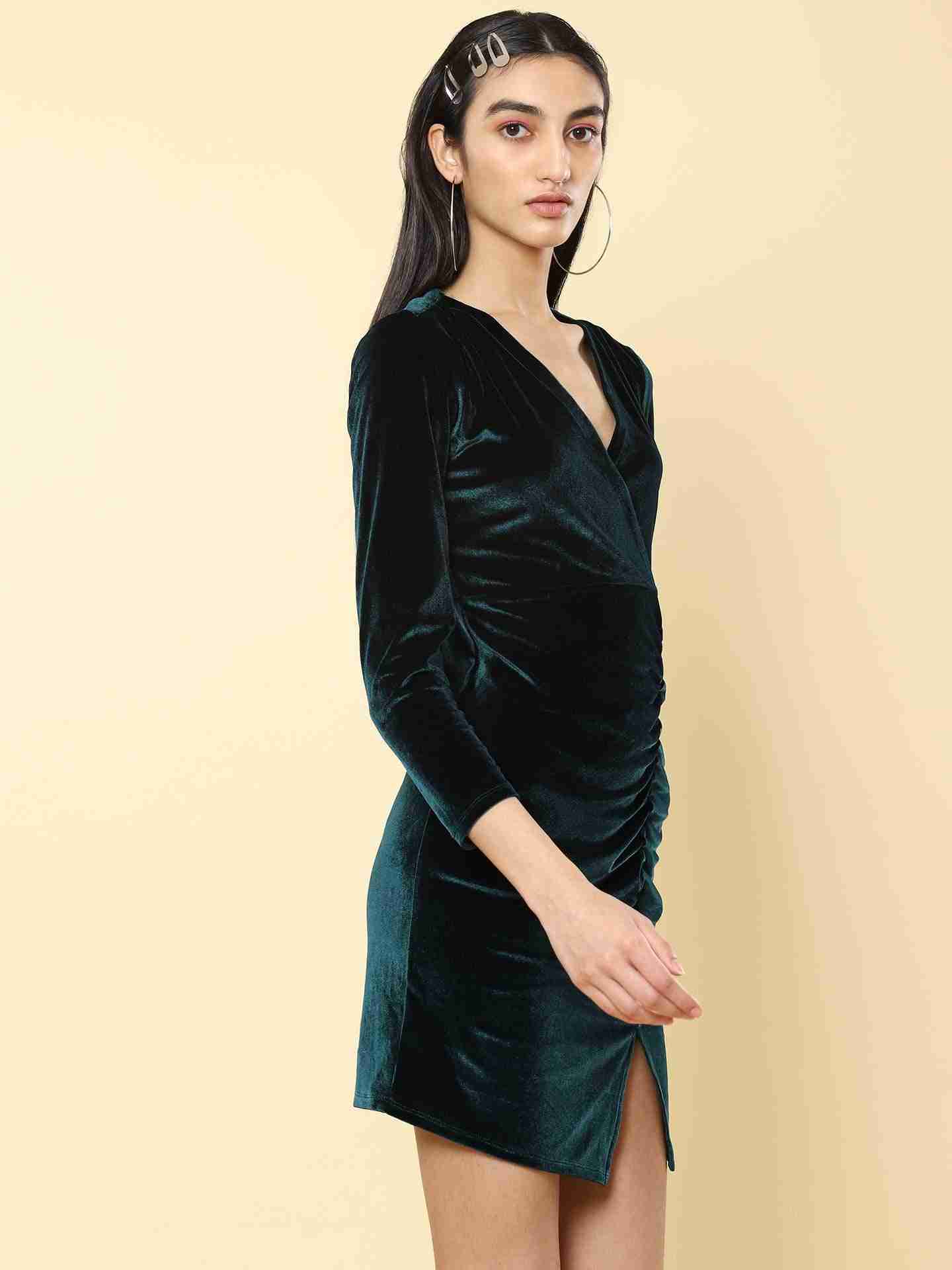 Emerald Green Winter Saga Bodycon Dress