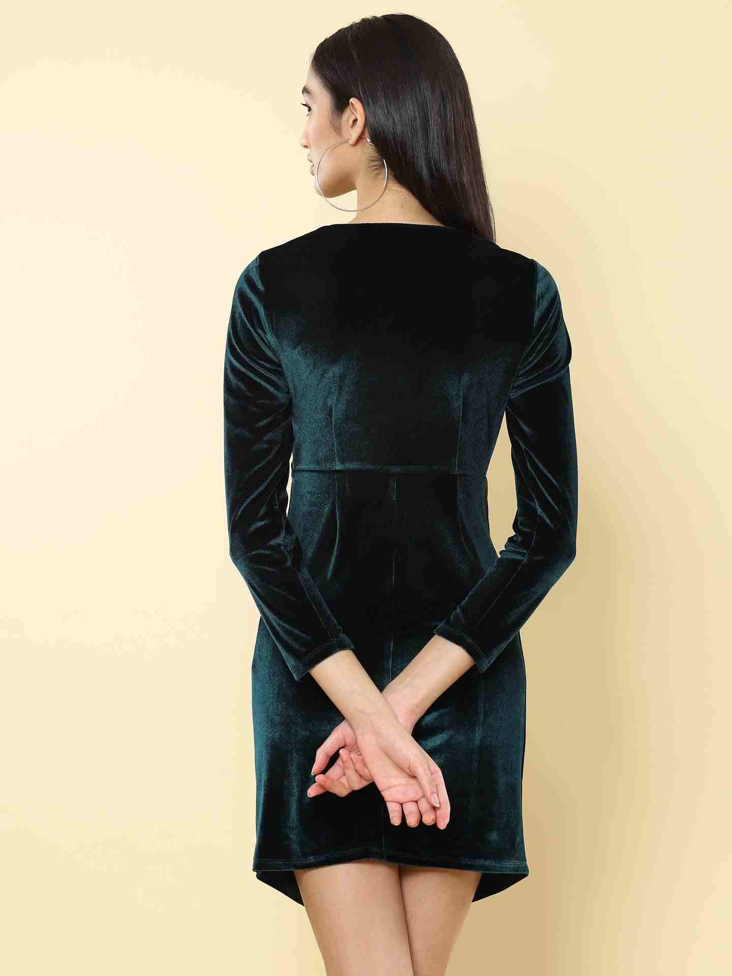 Emerald Green Winter Saga Bodycon Dress