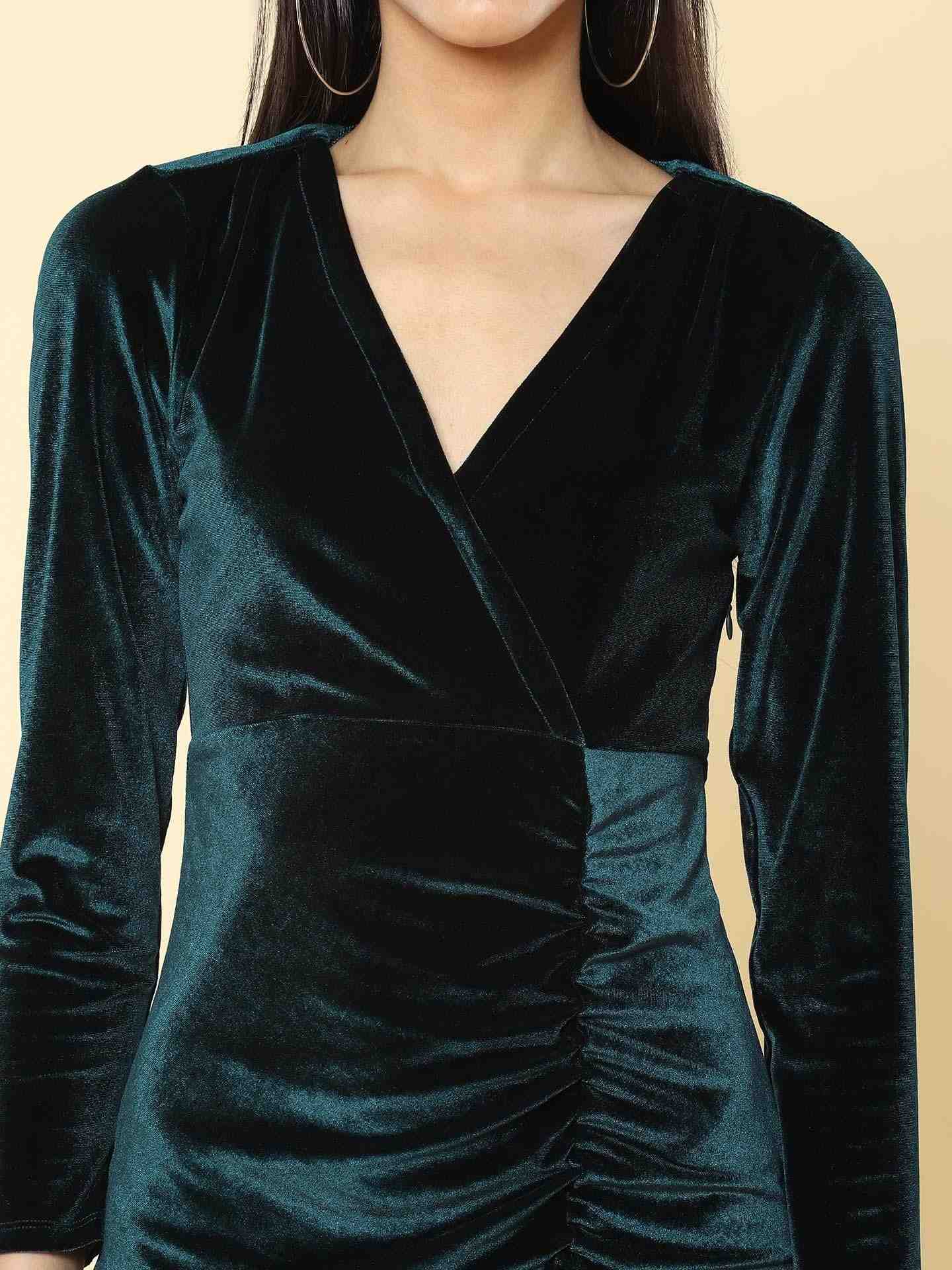 Emerald Green Winter Saga Bodycon Dress