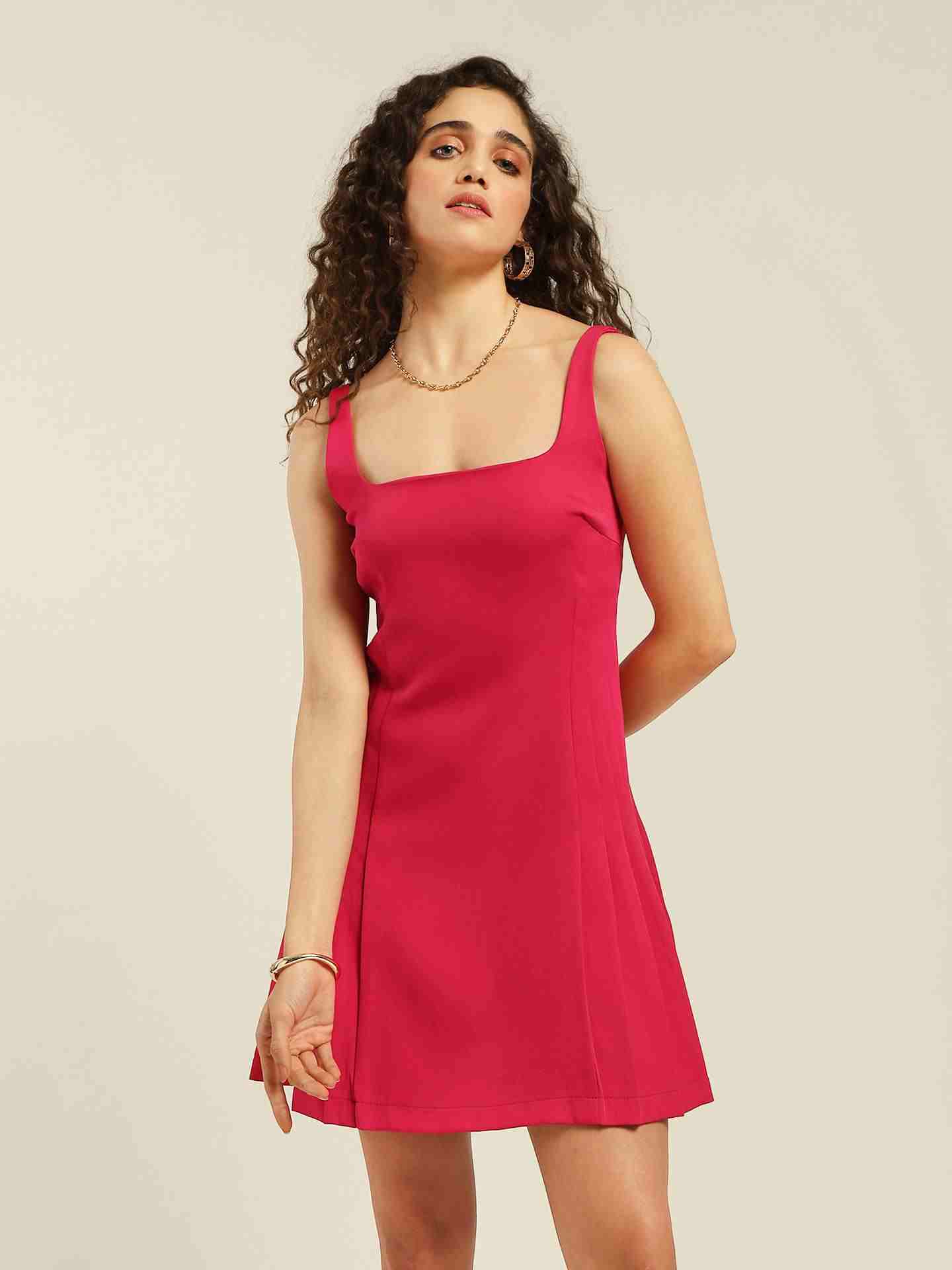 Fuchsia Aelda Short Dress