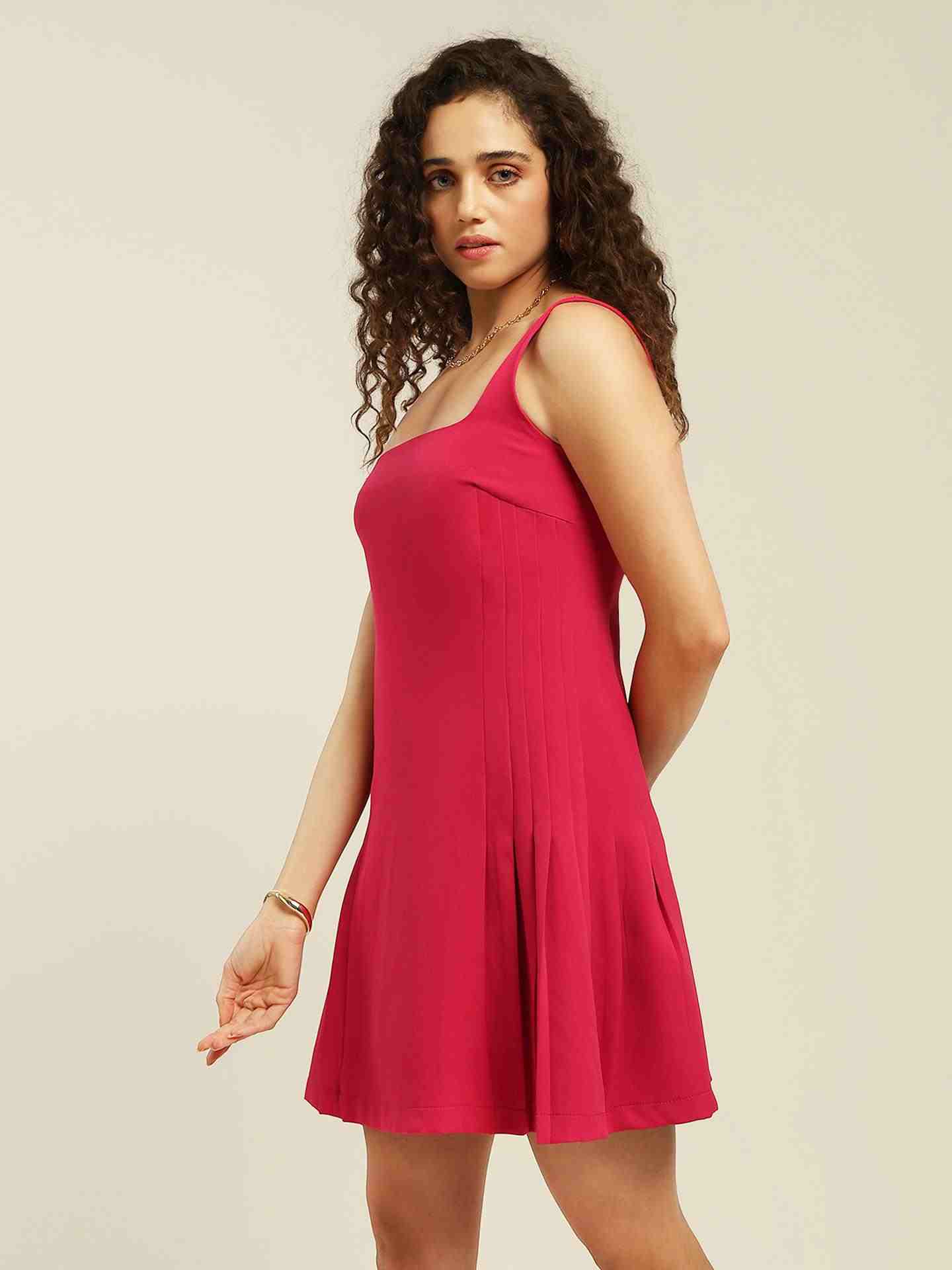 Fuchsia Aelda Short Dress