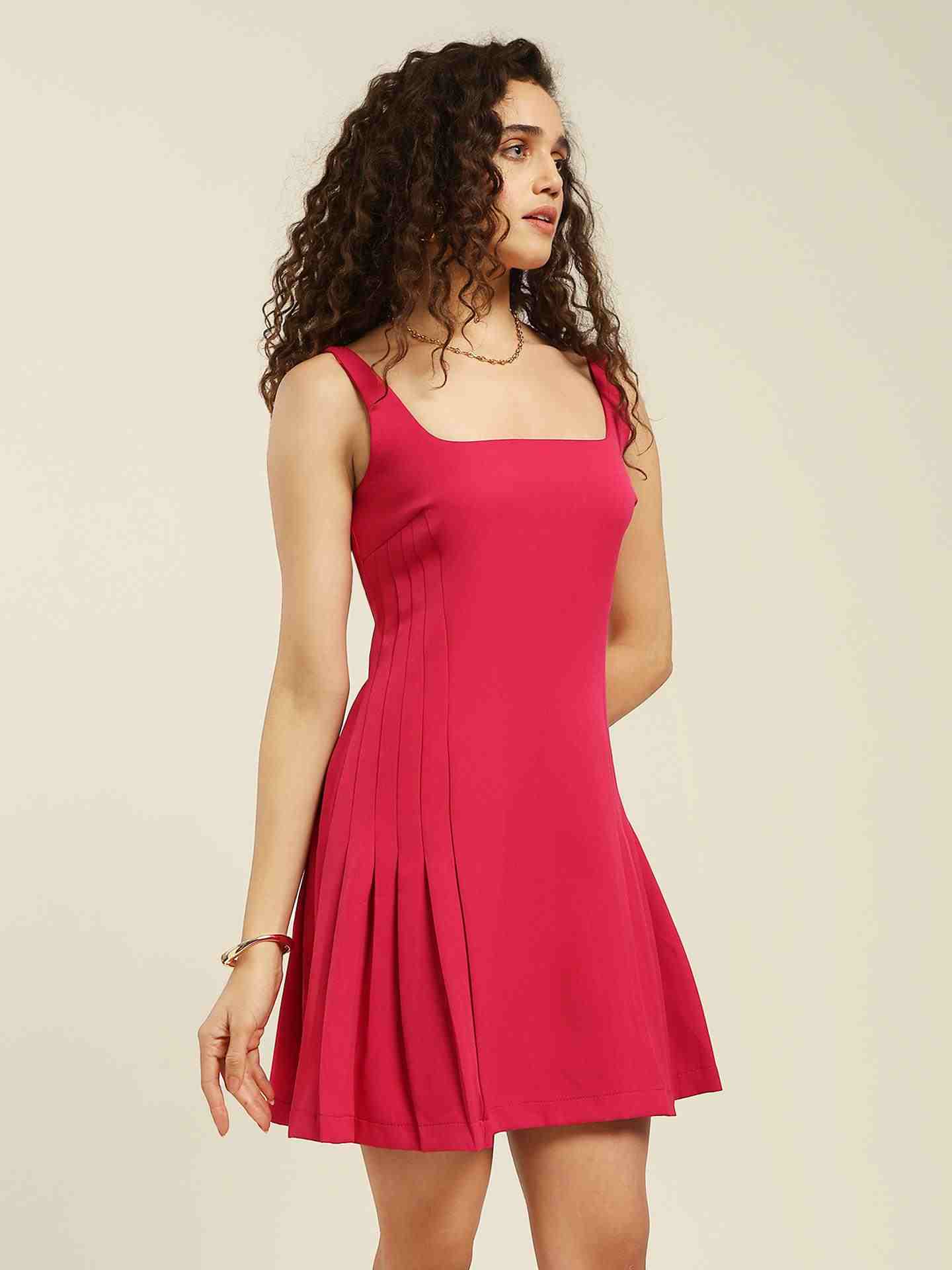 Fuchsia Aelda Short Dress