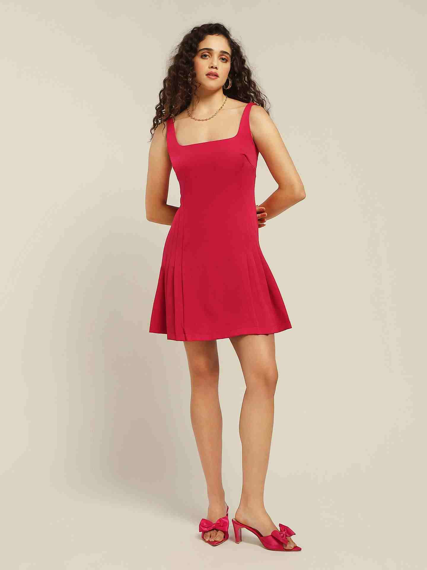 Fuchsia Aelda Short Dress