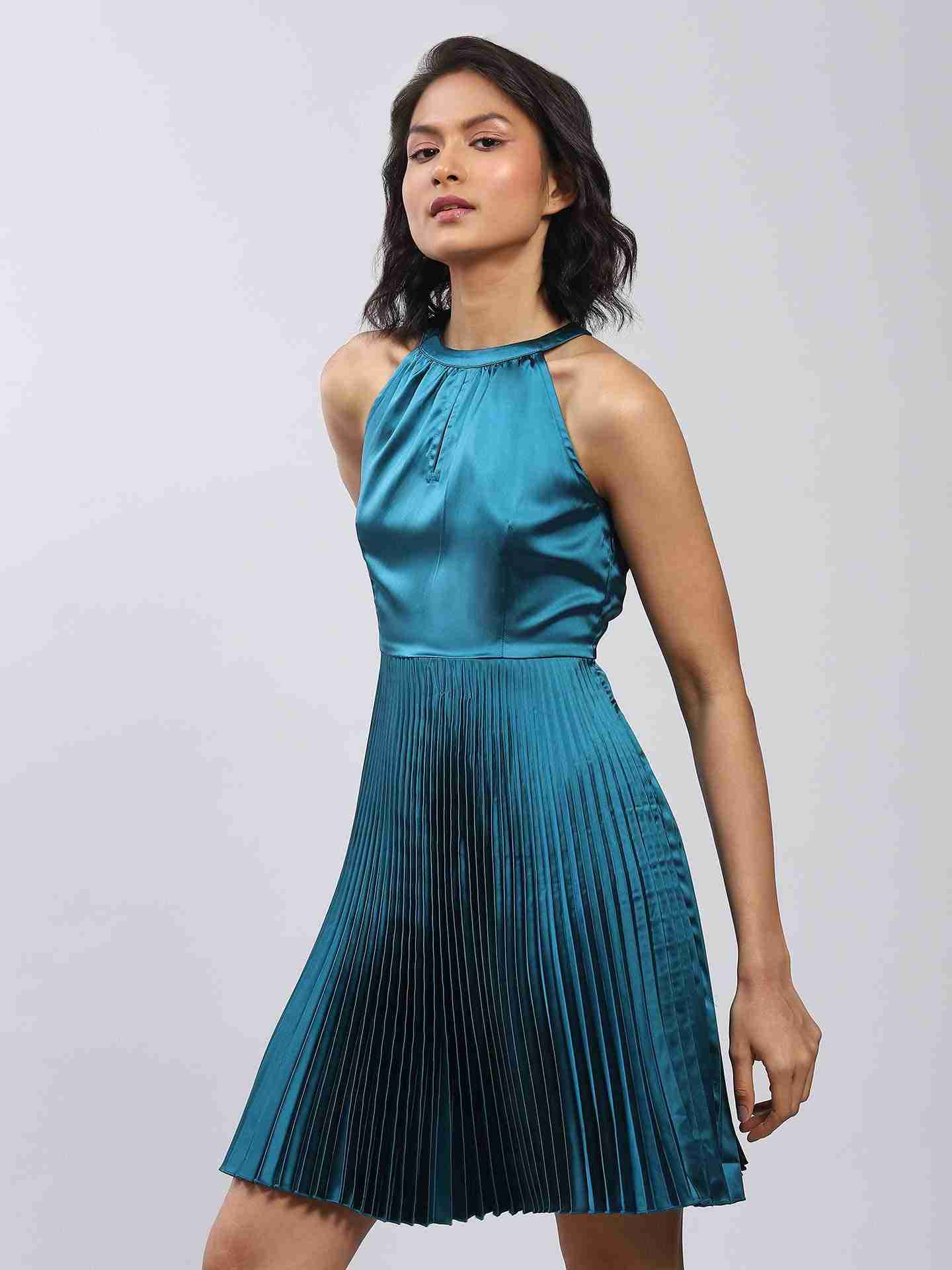 Teal Celina Skater Dress