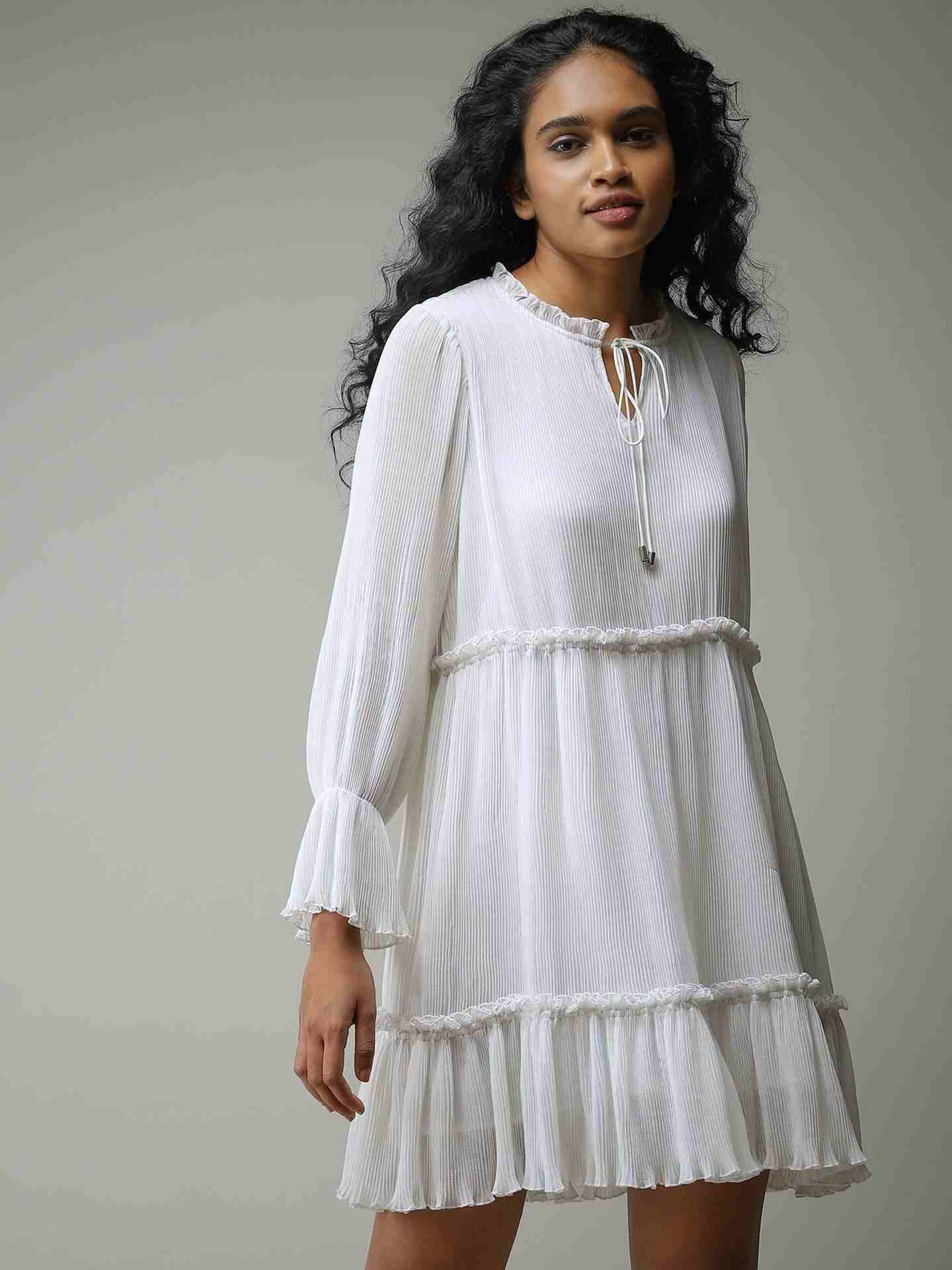 White Leisure Basics Shift Dress
