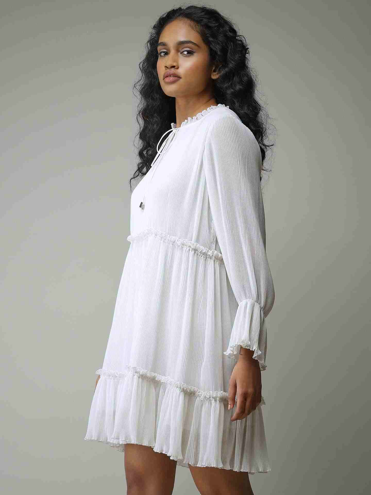 White Leisure Basics Shift Dress