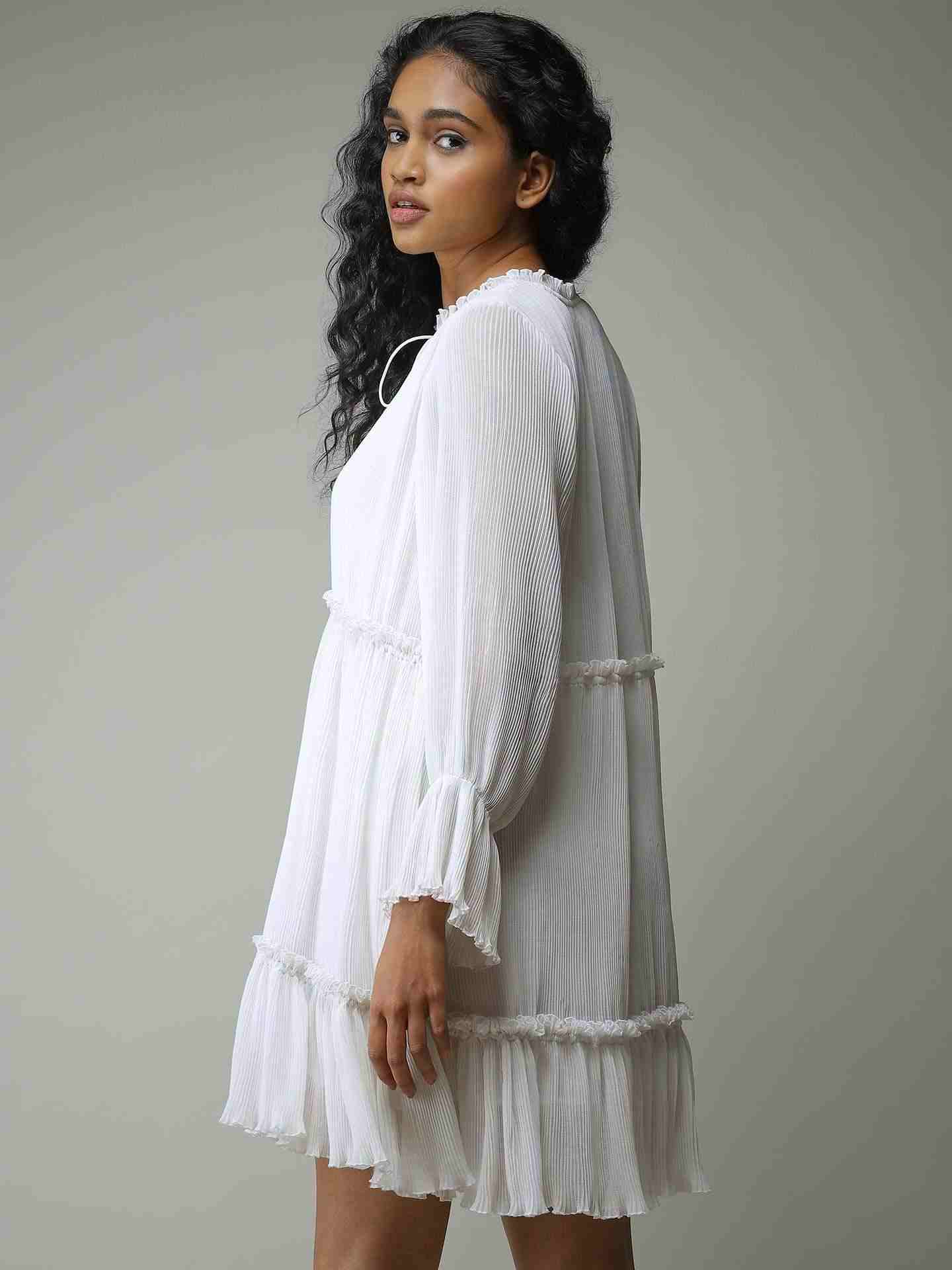 White Leisure Basics Shift Dress