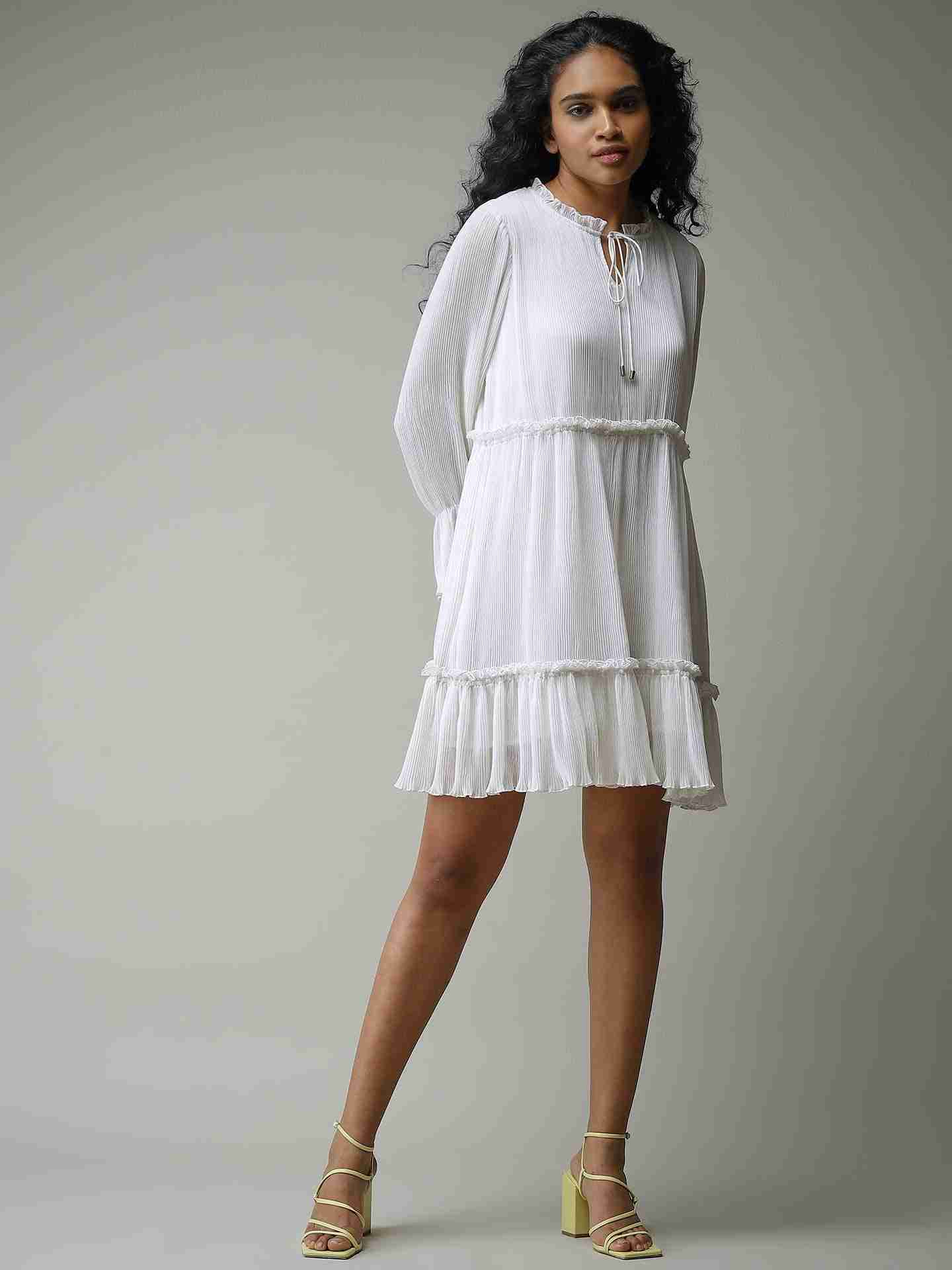 White Leisure Basics Shift Dress