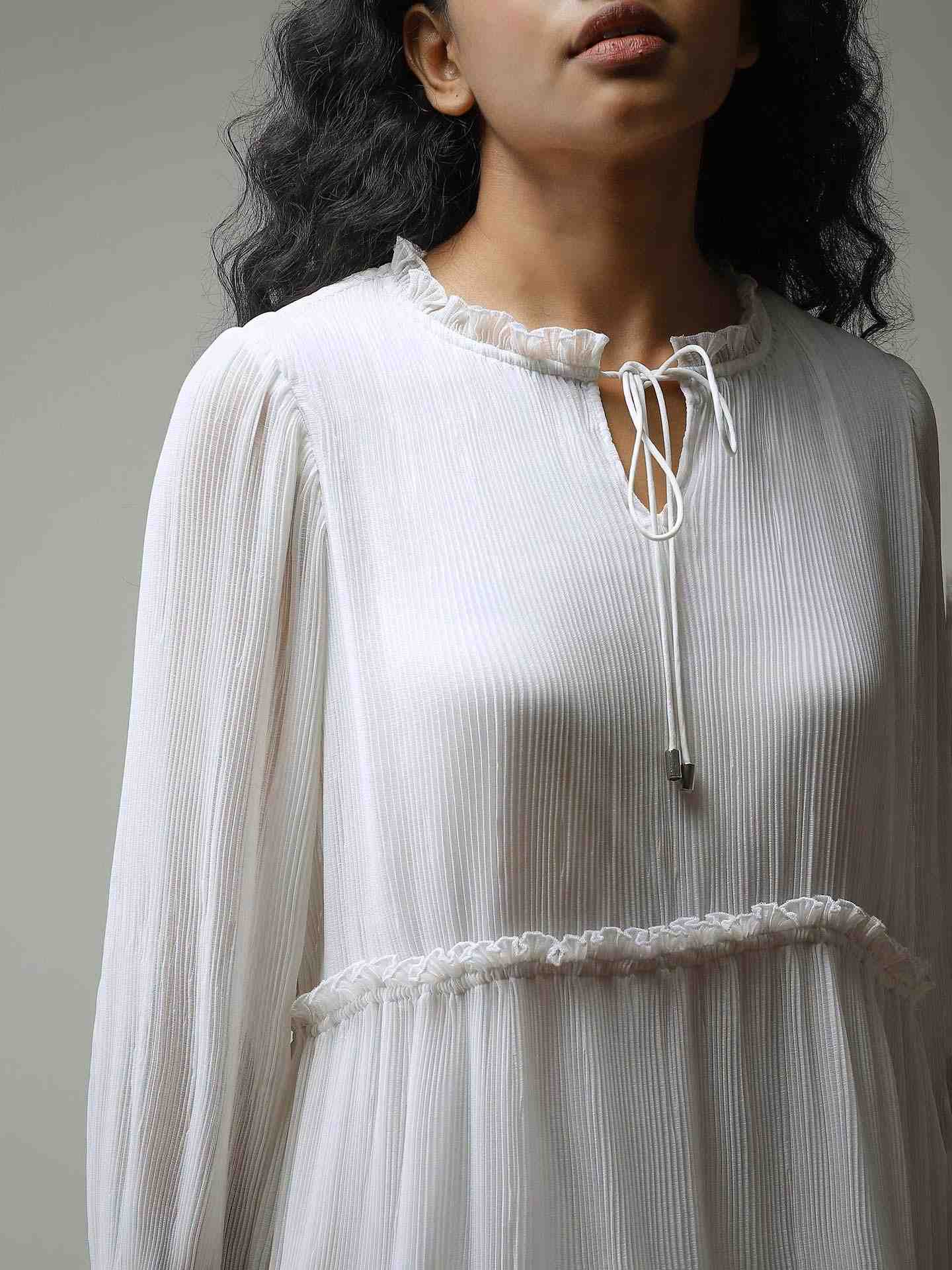 White Leisure Basics Shift Dress