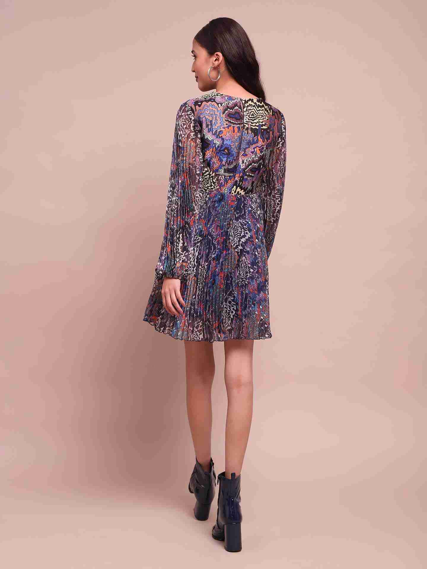 Blue Leora A-Line Dress