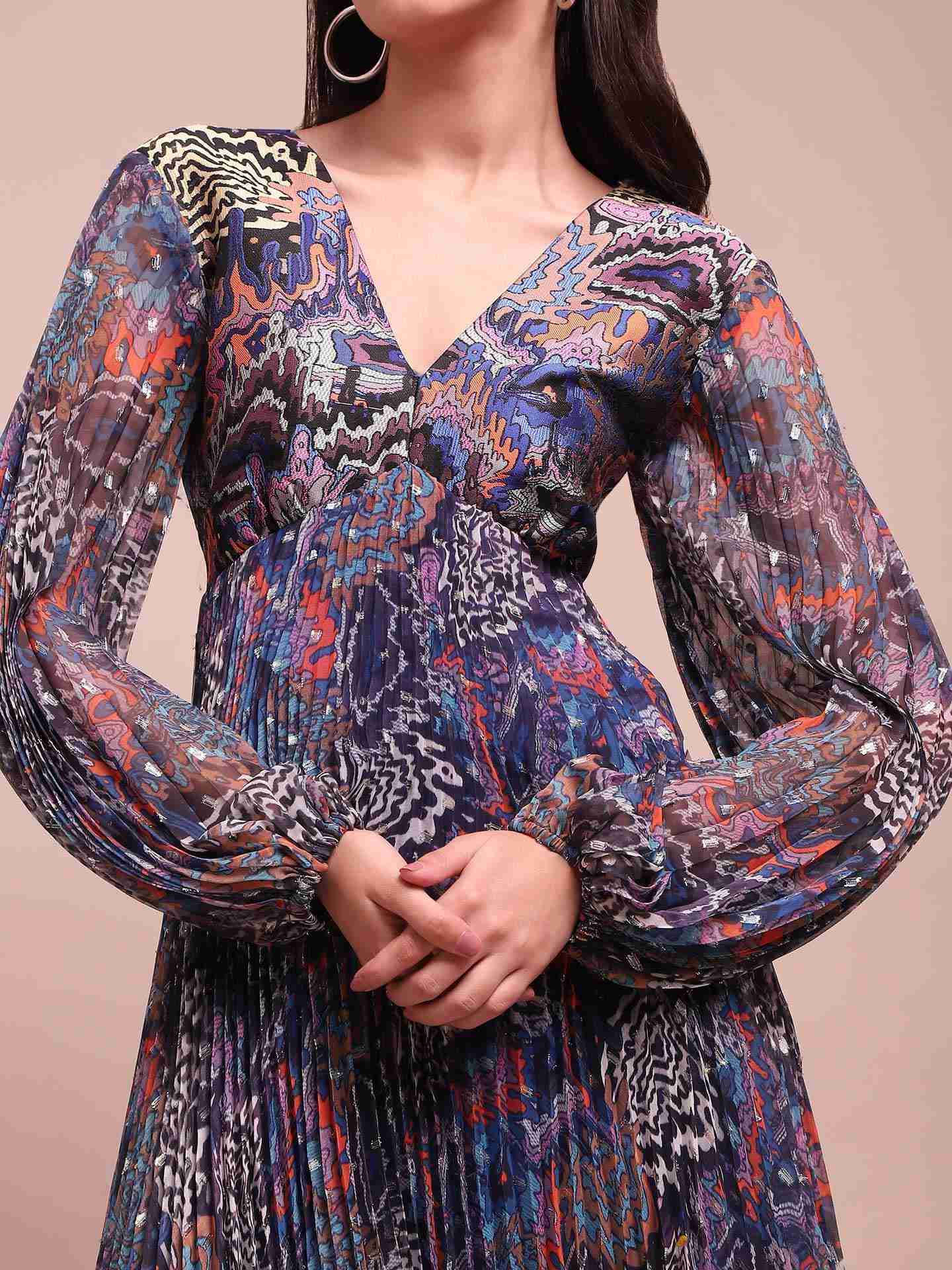 Blue Leora A-Line Dress