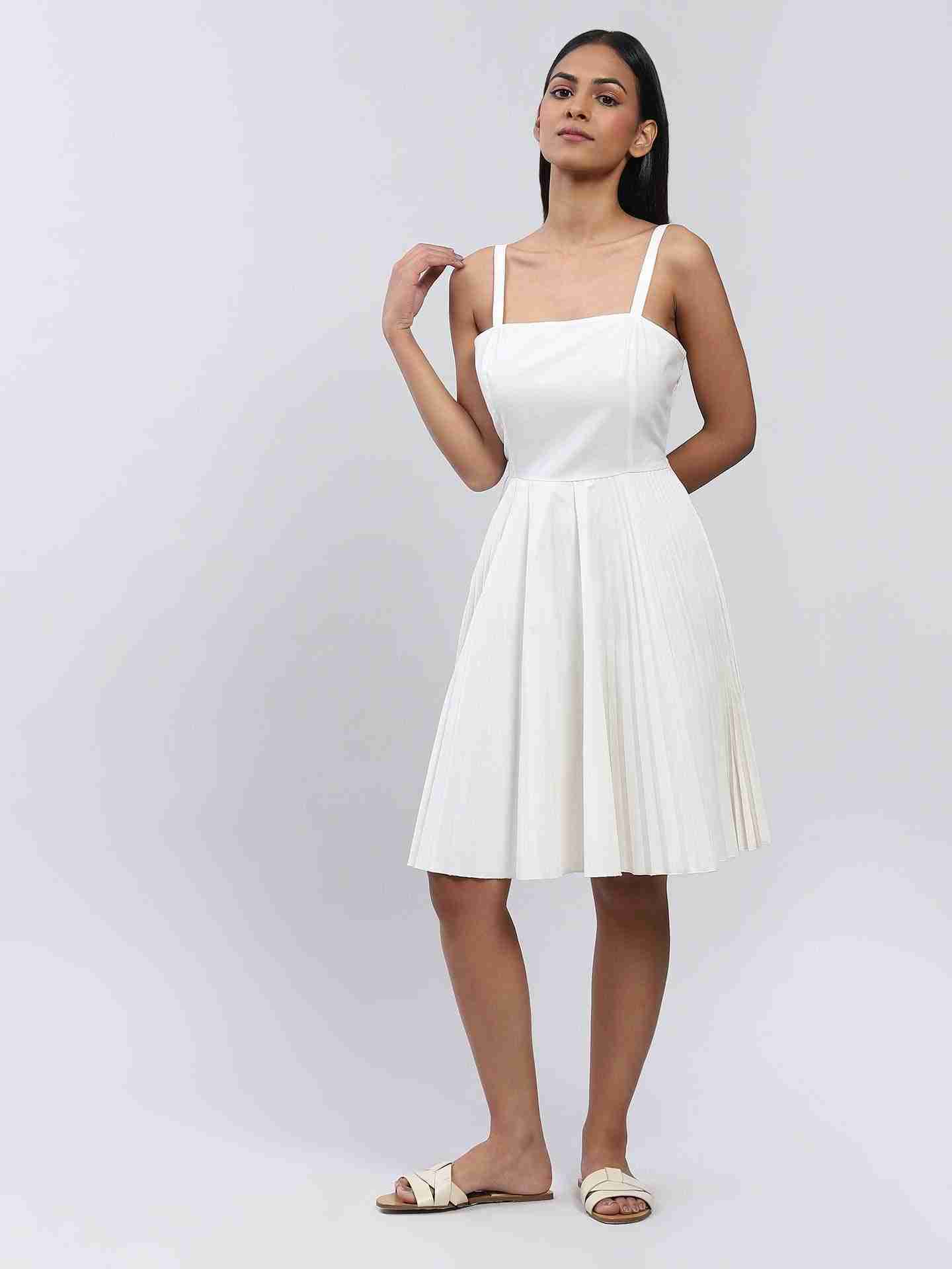 White  Leisure Basics Skater Dress