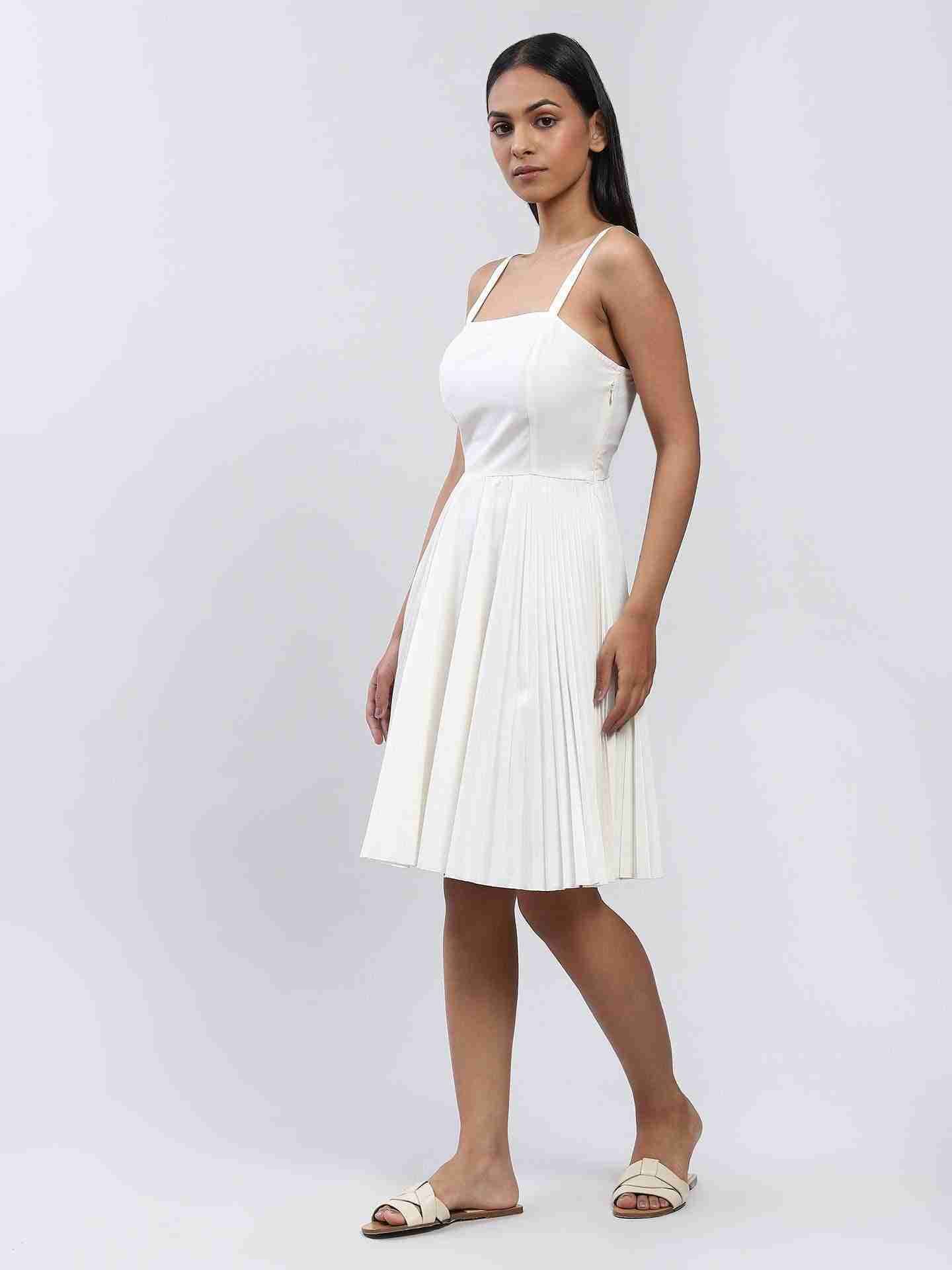 White  Leisure Basics Skater Dress