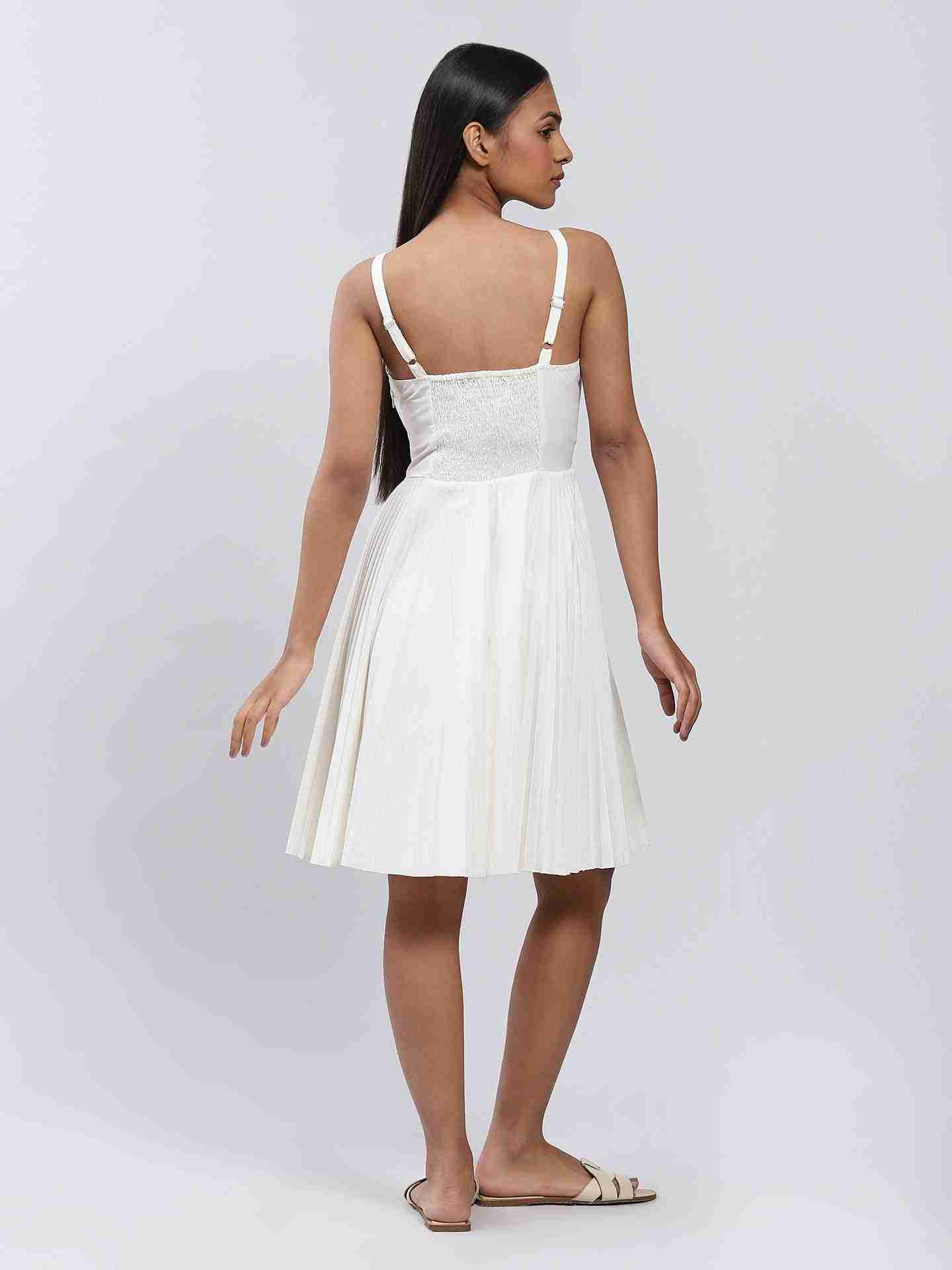 White  Leisure Basics Skater Dress