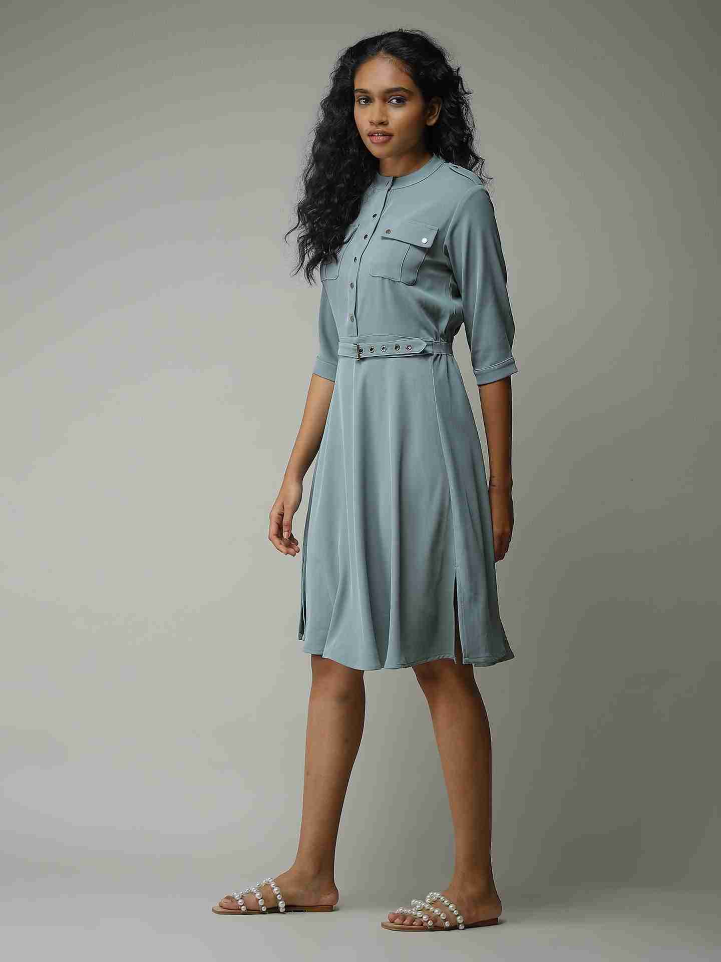 Mint Summer Charm Shirt Dress