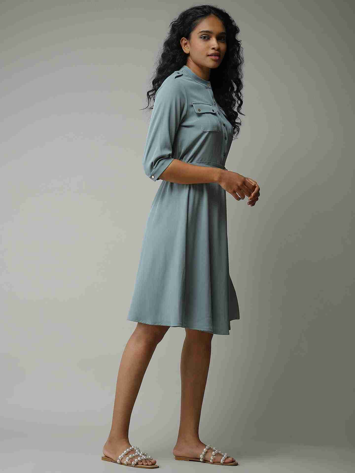 Mint Summer Charm Shirt Dress