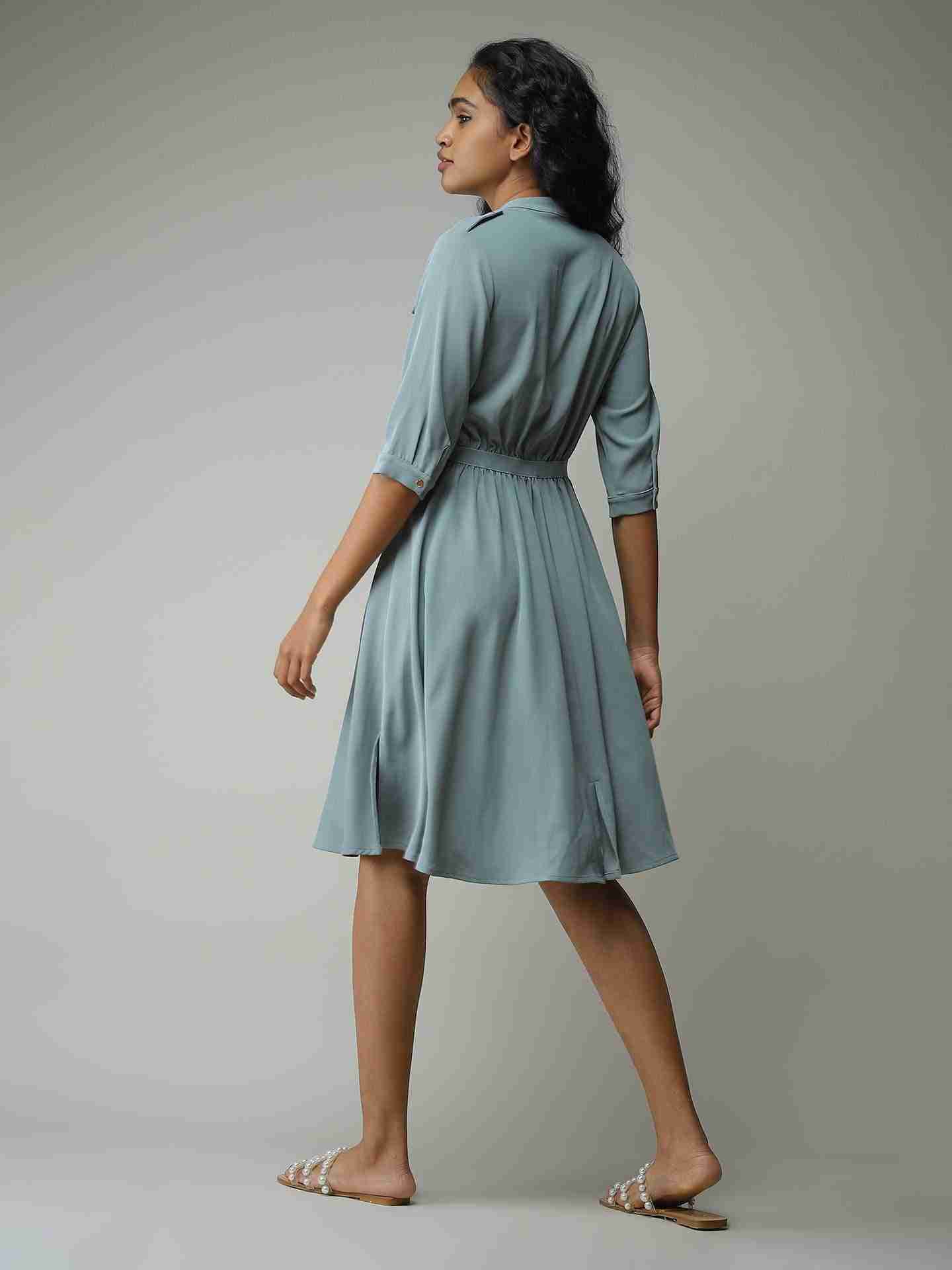 Mint Summer Charm Shirt Dress