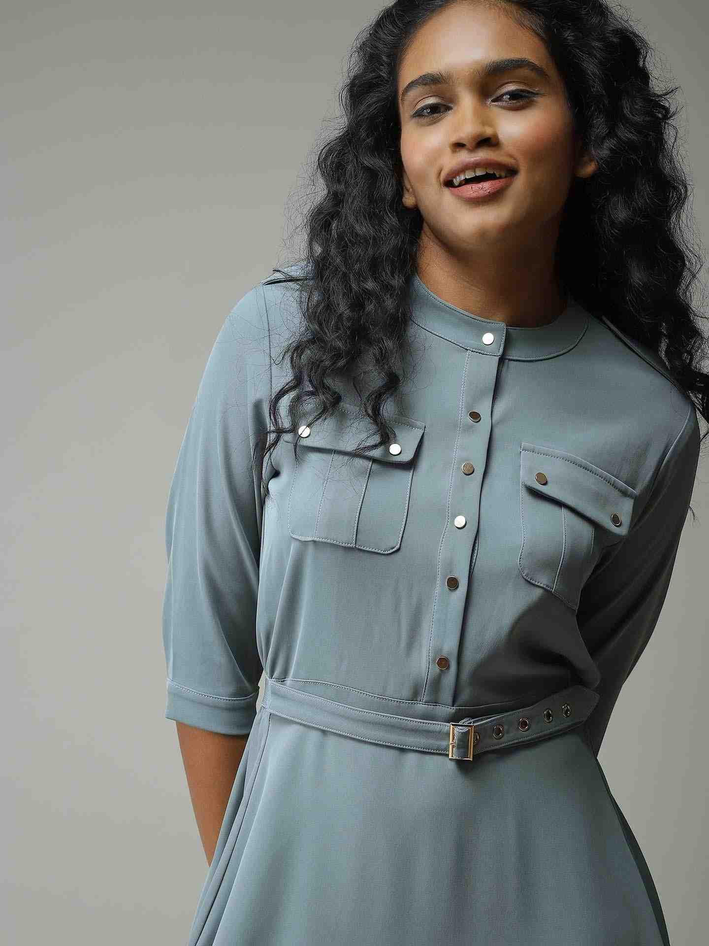 Mint Summer Charm Shirt Dress