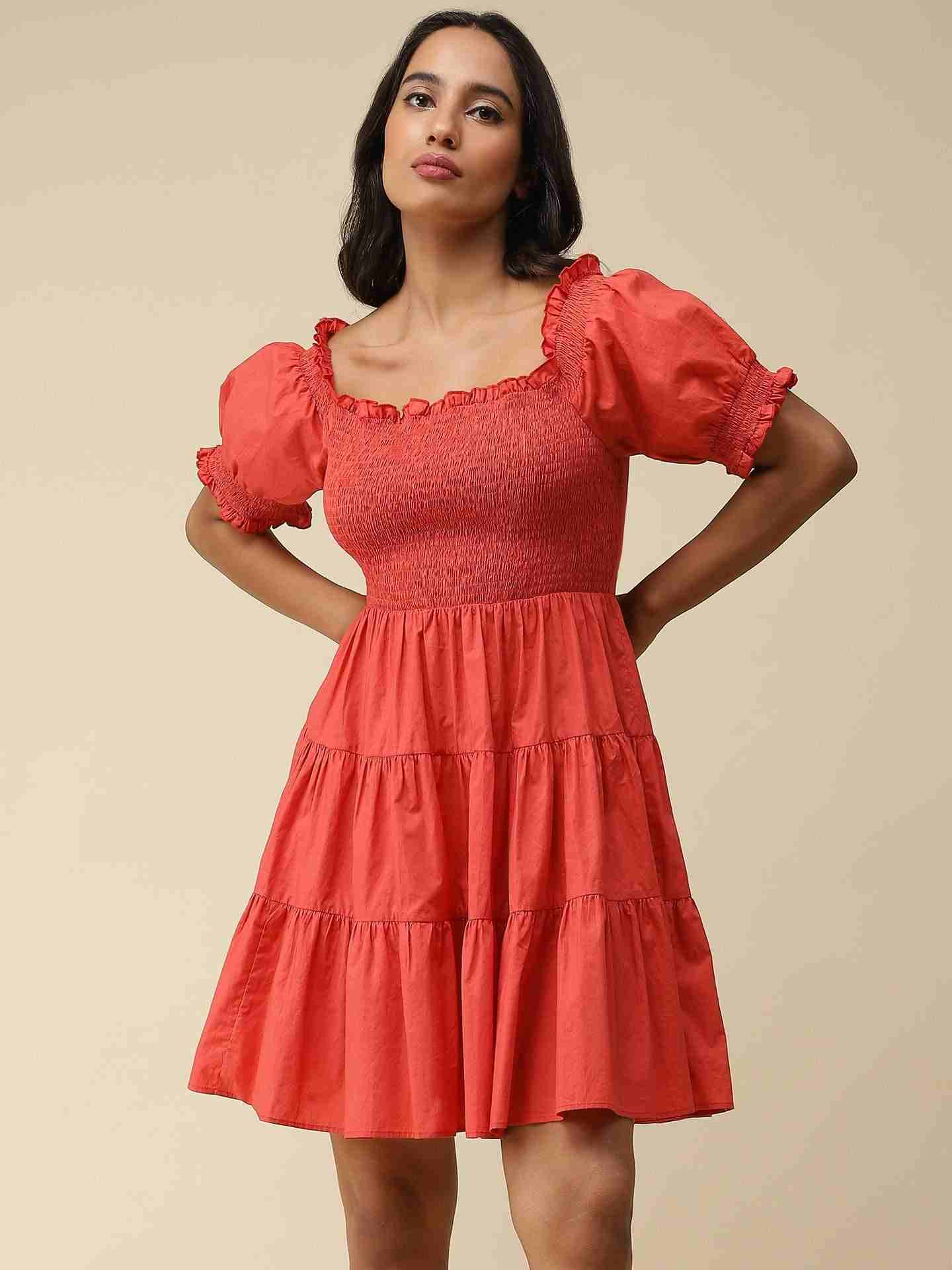 Brick Red Noelle Skater Dress