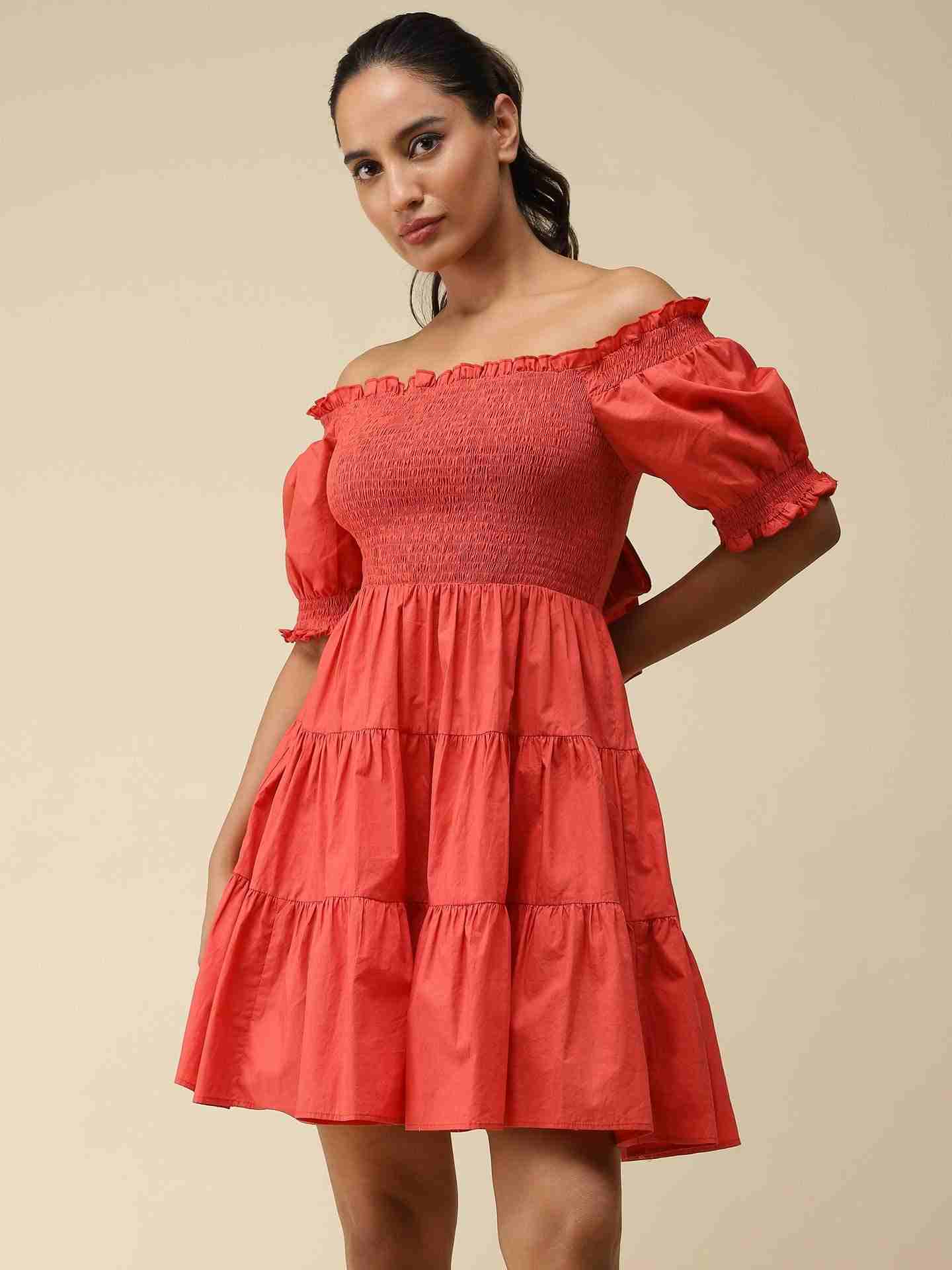 Brick Red Noelle Skater Dress
