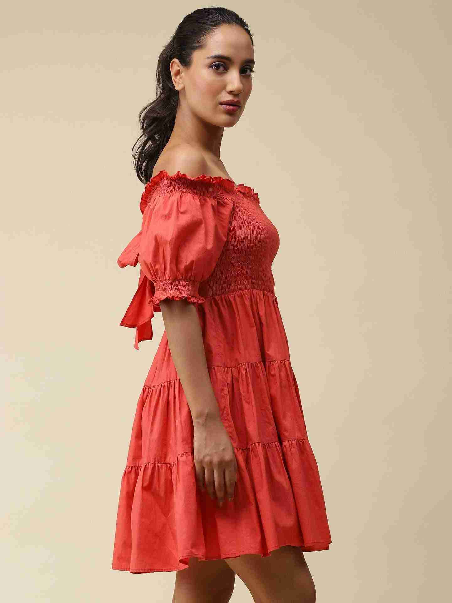 Brick Red Noelle Skater Dress