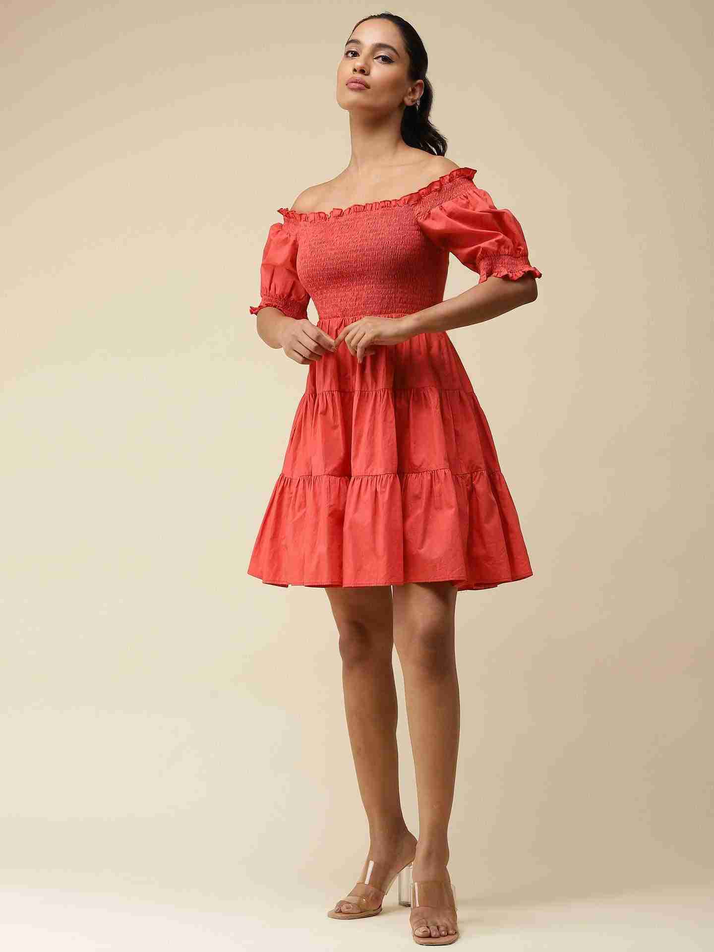 Brick Red Noelle Skater Dress