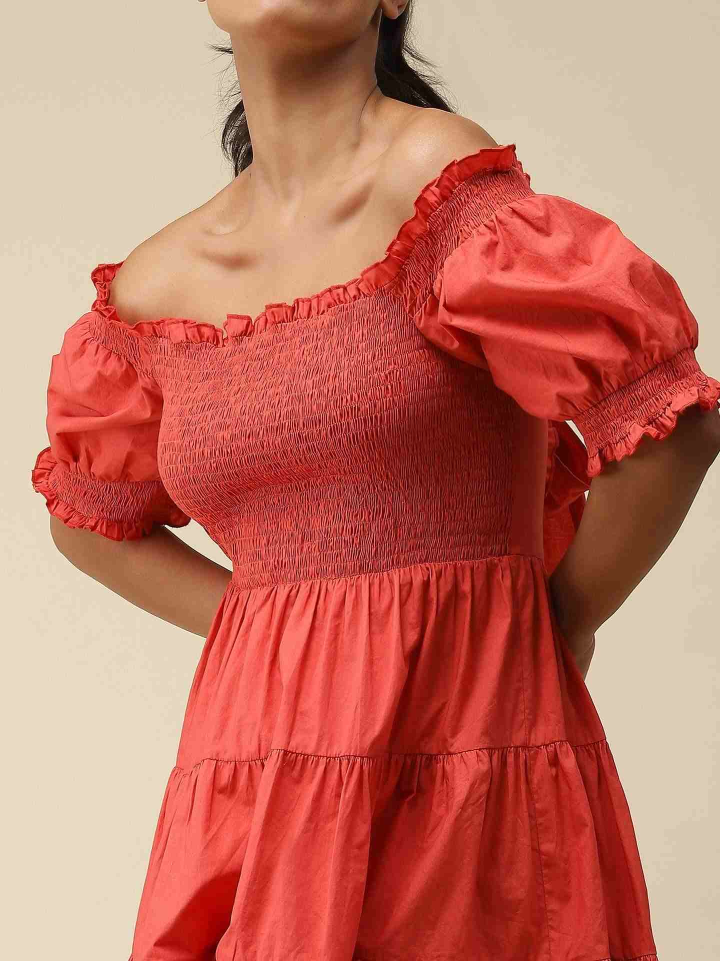 Brick Red Noelle Skater Dress