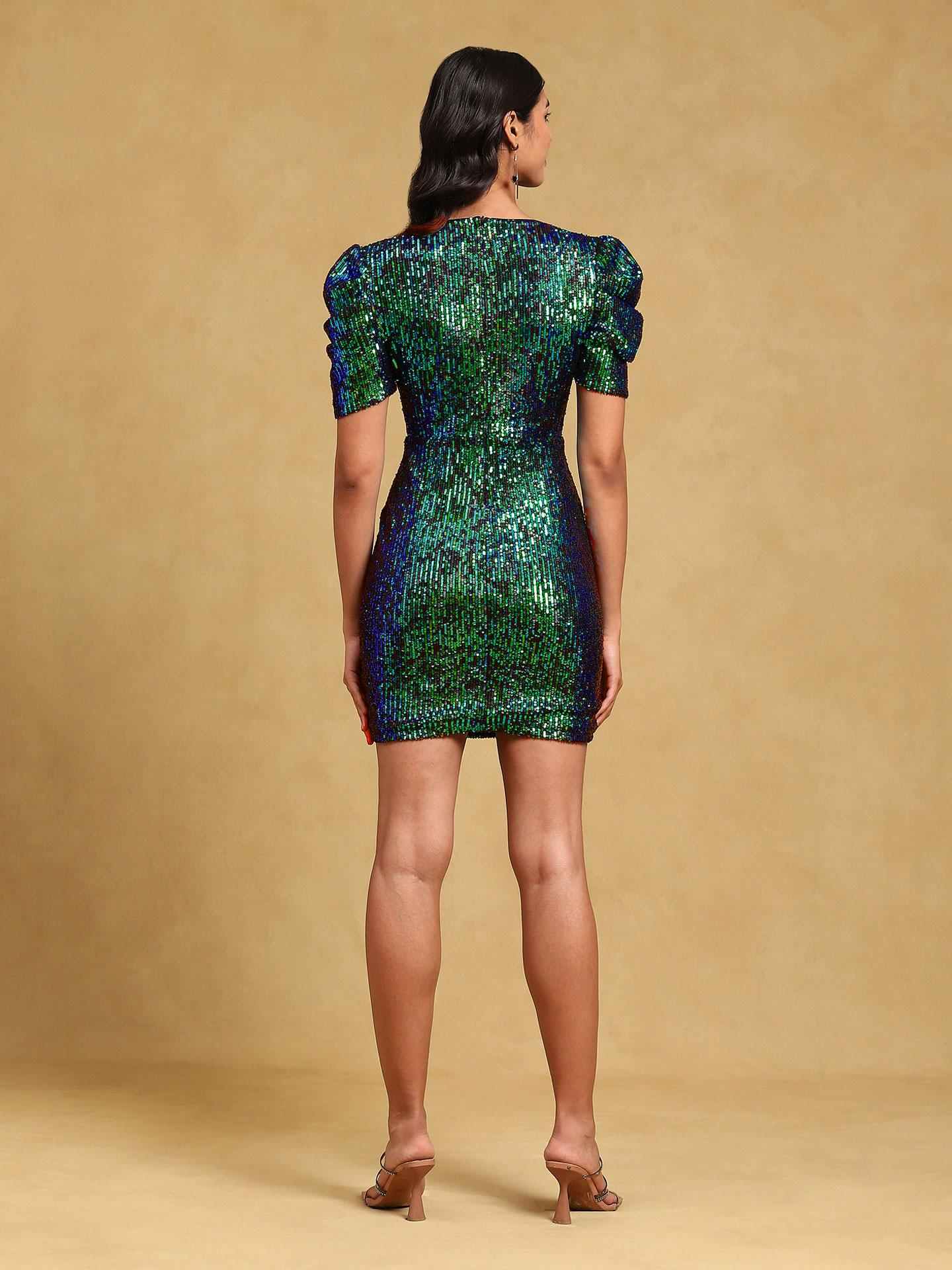 Teal Haydee Bodycon Dress