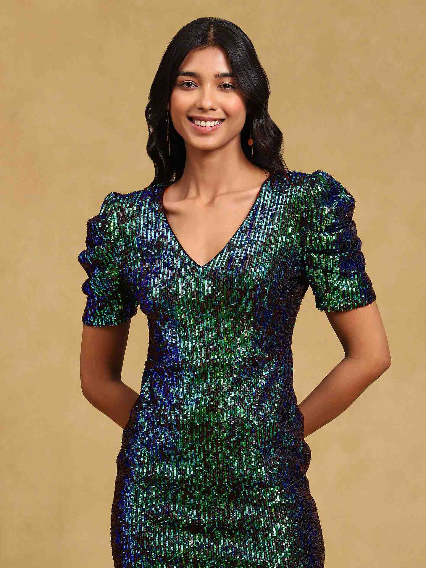 Teal Haydee Bodycon Dress