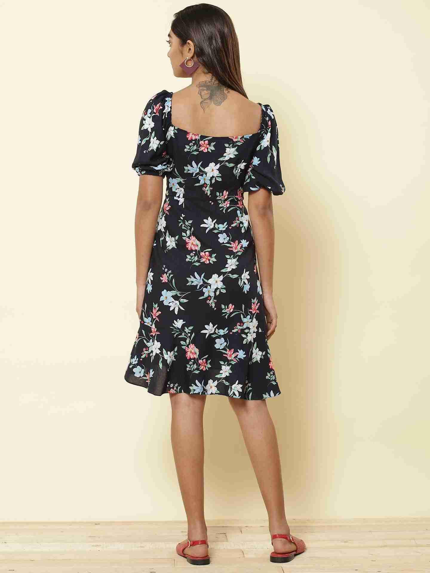 Navy Fashion Flair Dress