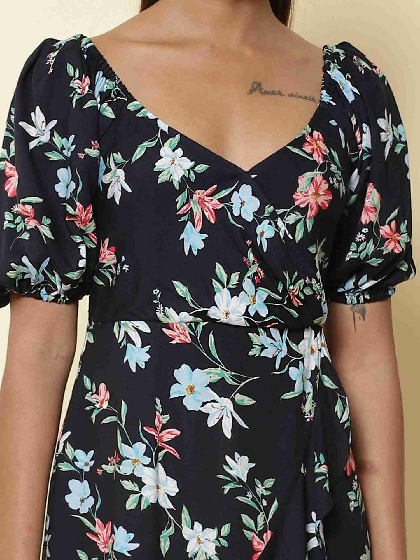 Navy Fashion Flair Dress