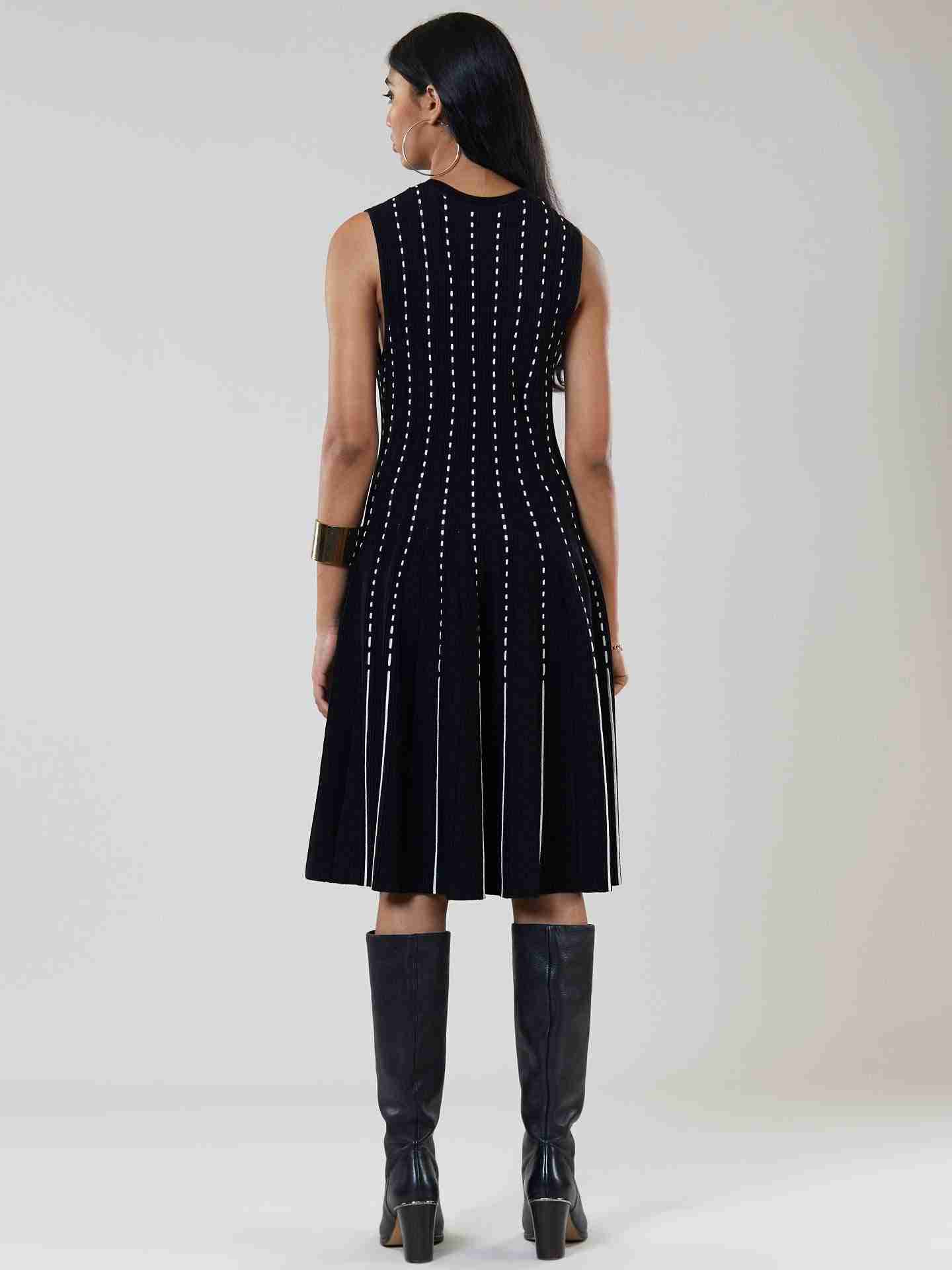 Black Winter Soiree Midi Dress