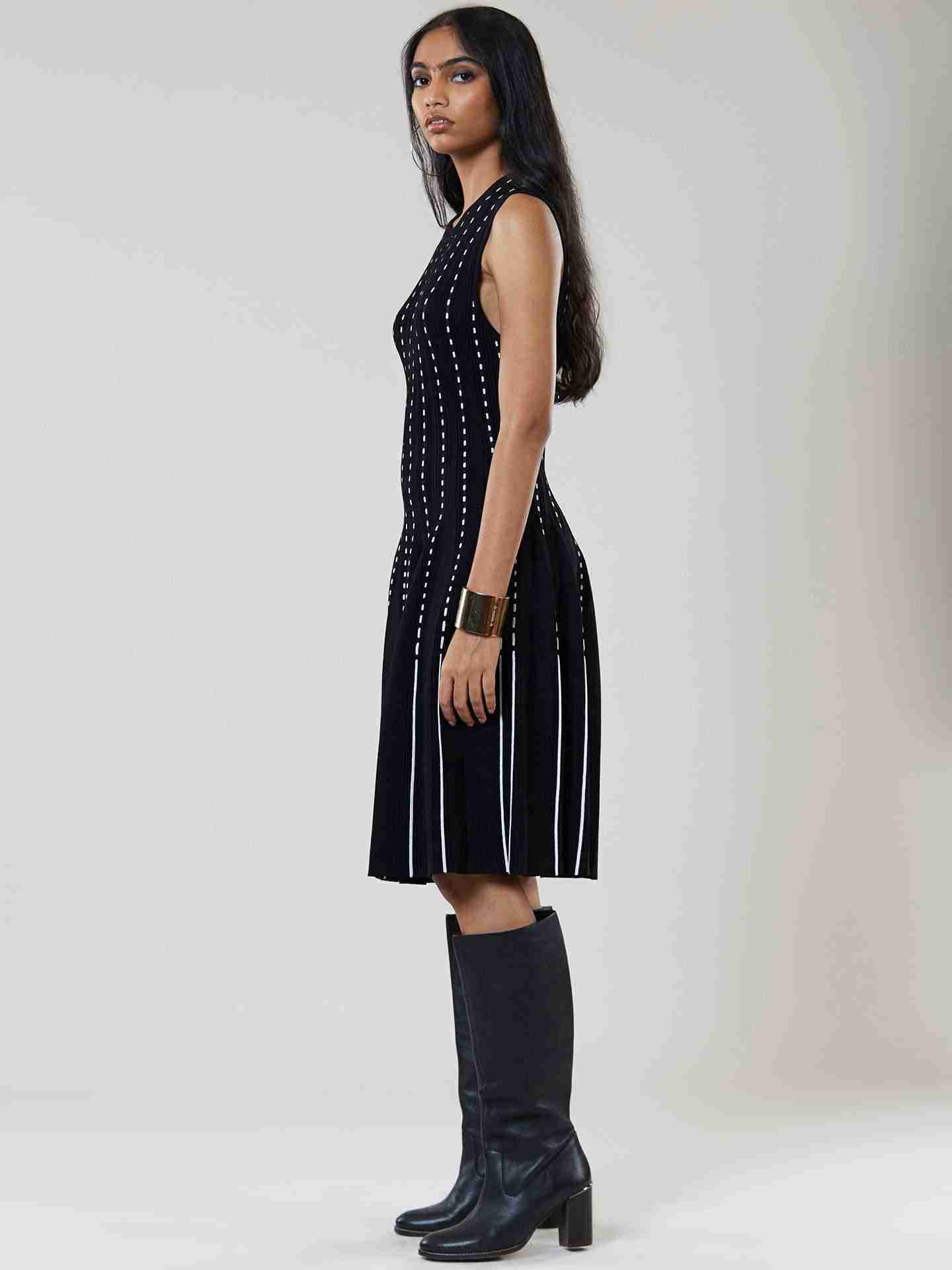Black Winter Soiree Midi Dress