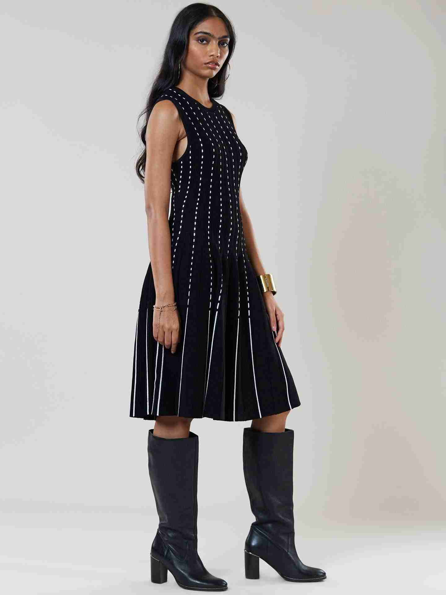 Black Winter Soiree Midi Dress