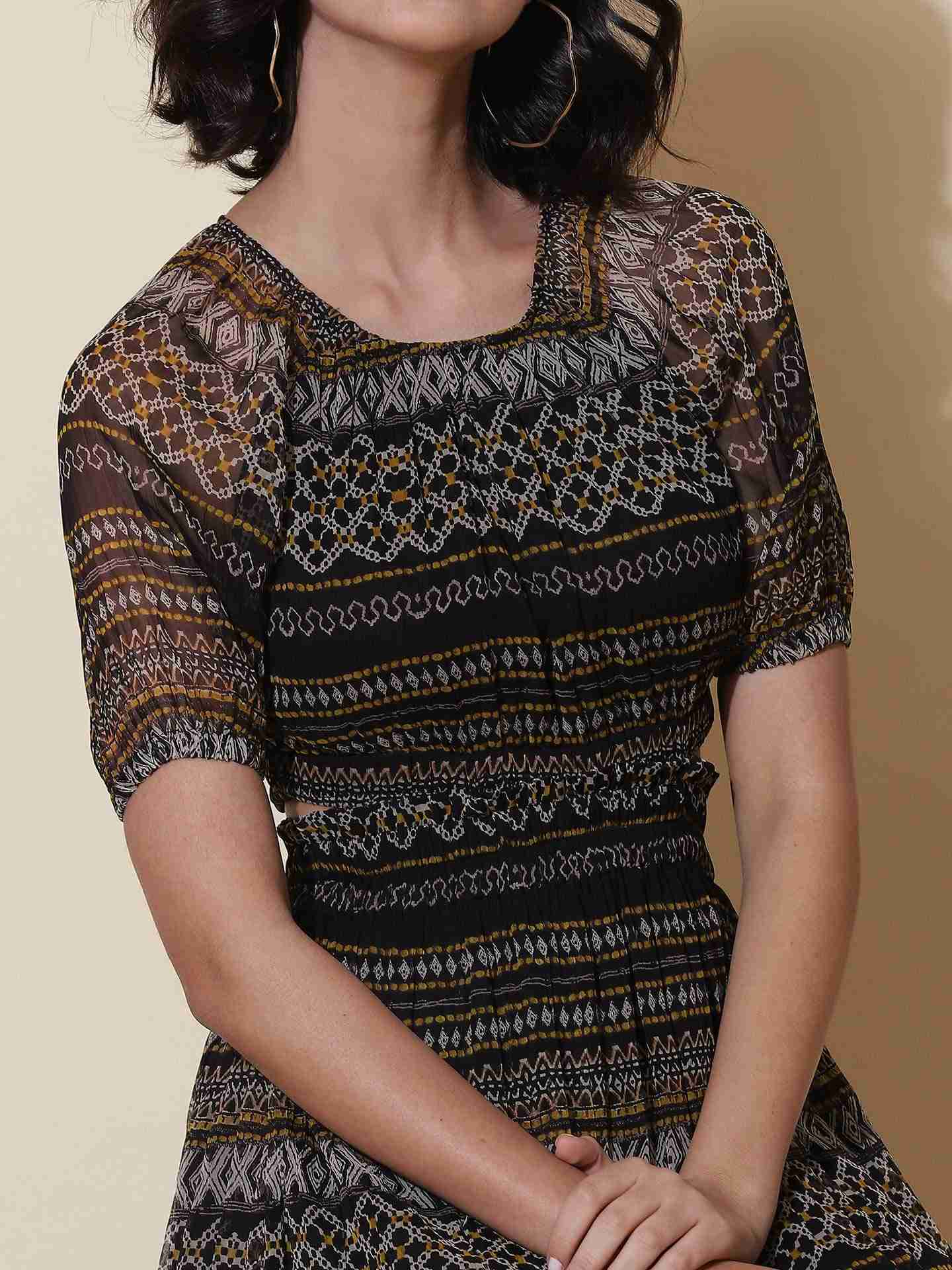 Black Fashion Flair Skater Dress
