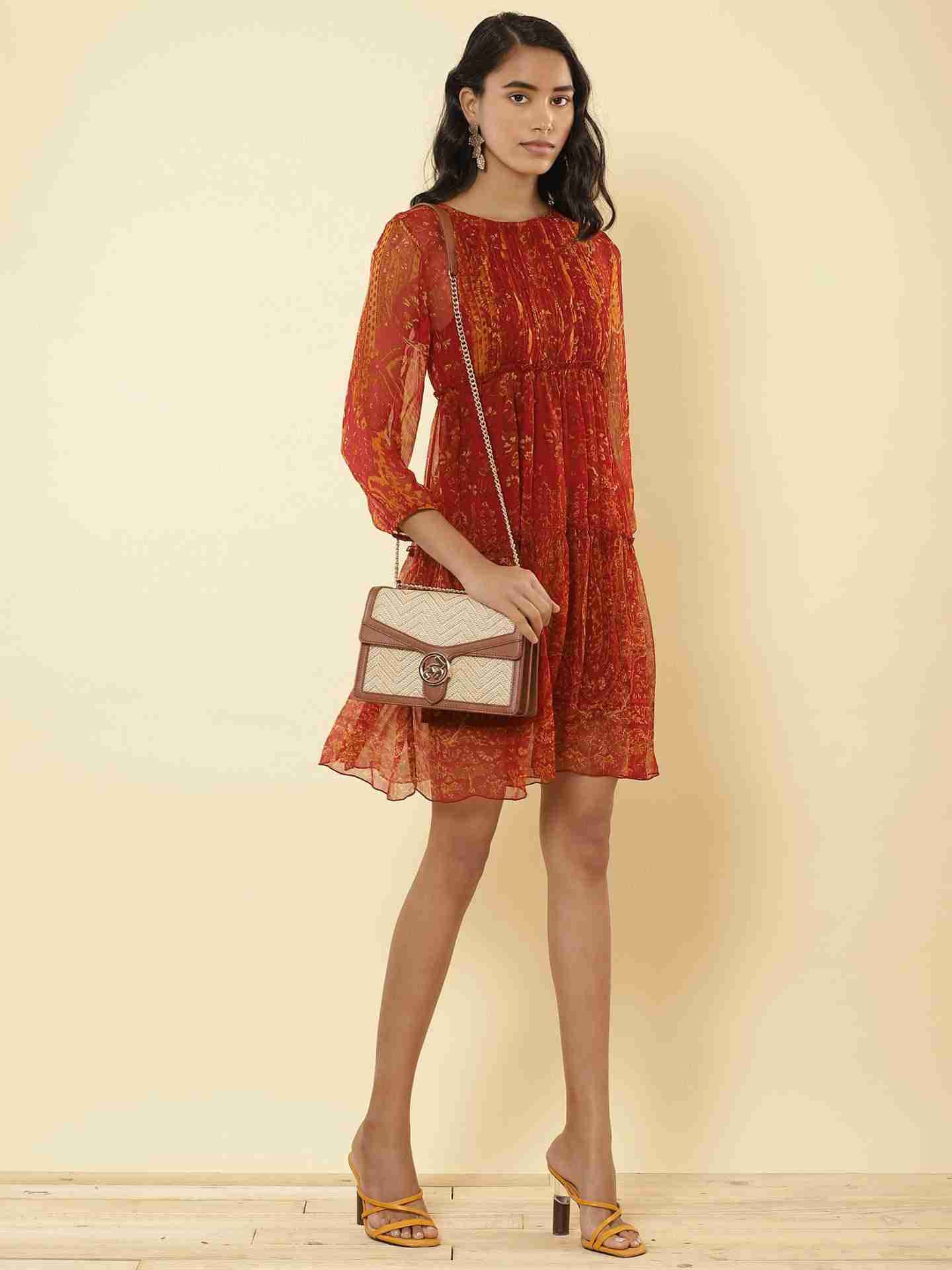 Red Haisey Paisley Shift Dress