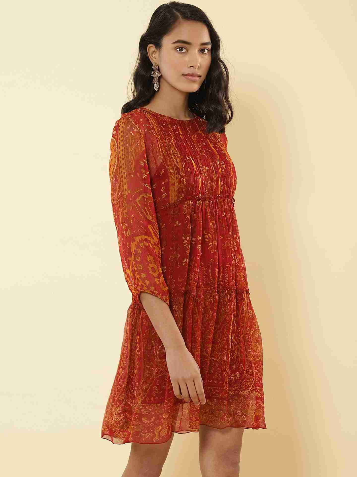 Red Haisey Paisley Shift Dress
