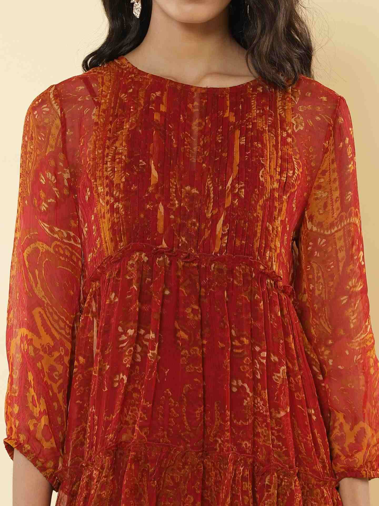 Red Haisey Paisley Shift Dress
