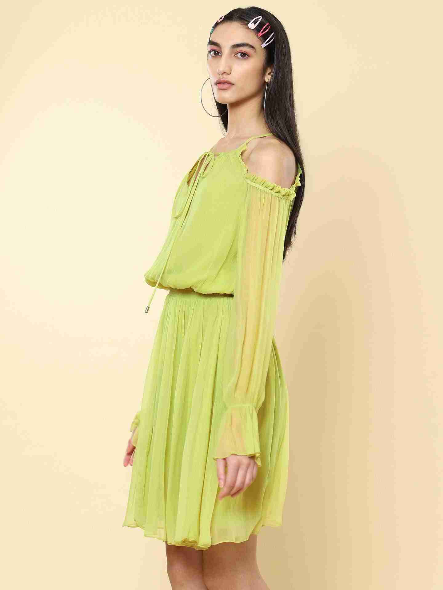 Neon Green Alexis Skater Dress