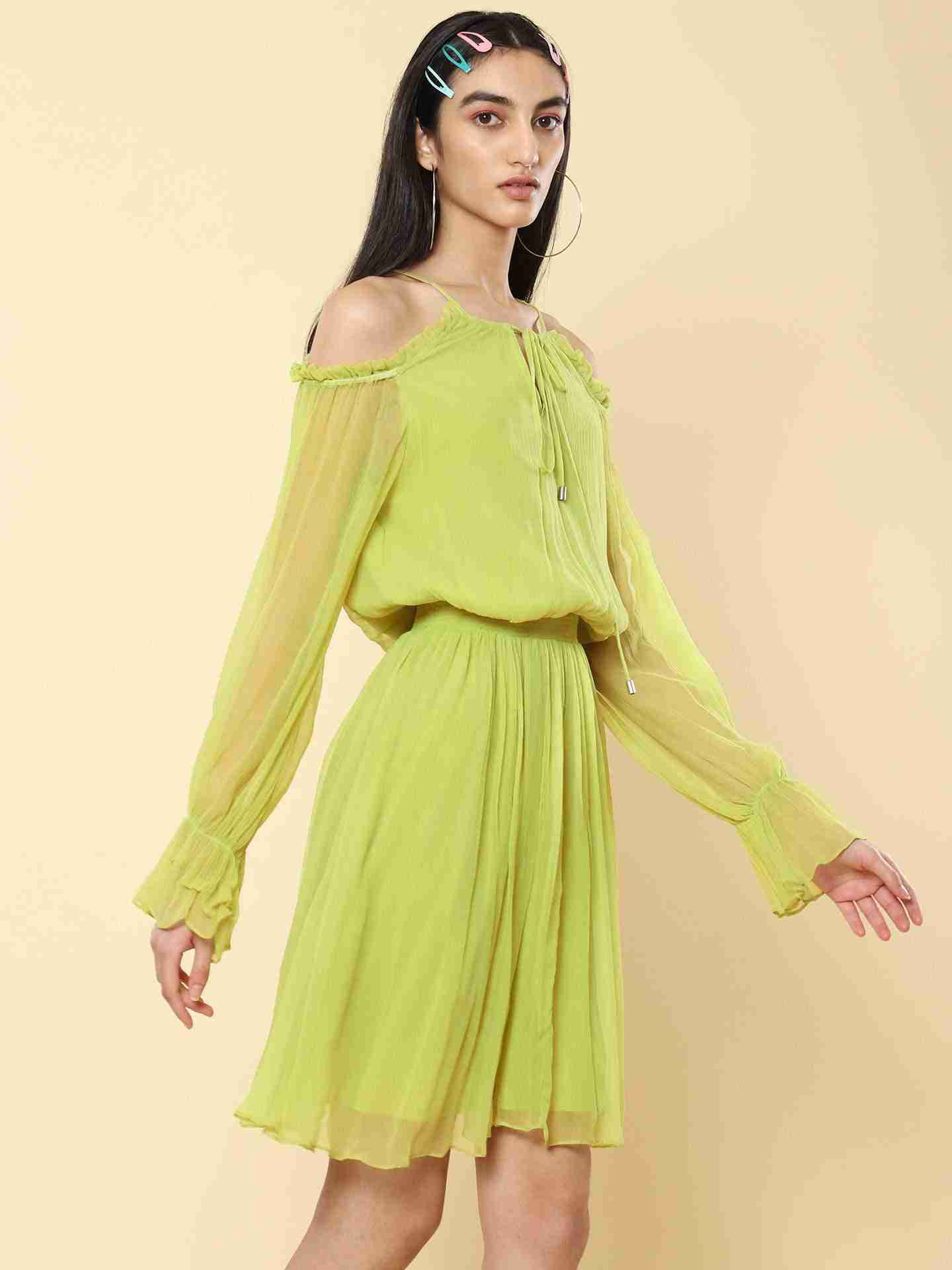 Neon Green Alexis Skater Dress