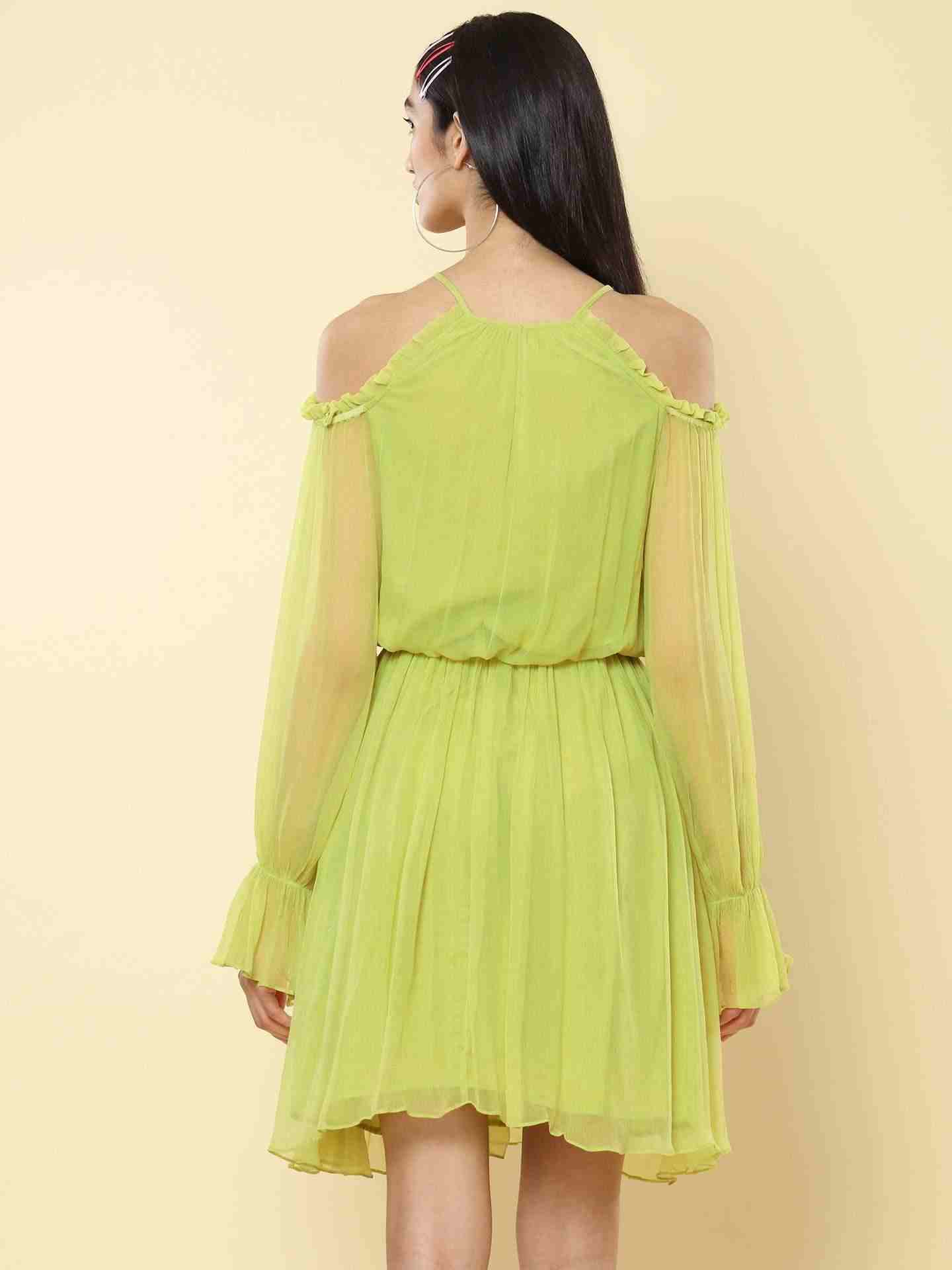 Neon Green Alexis Skater Dress