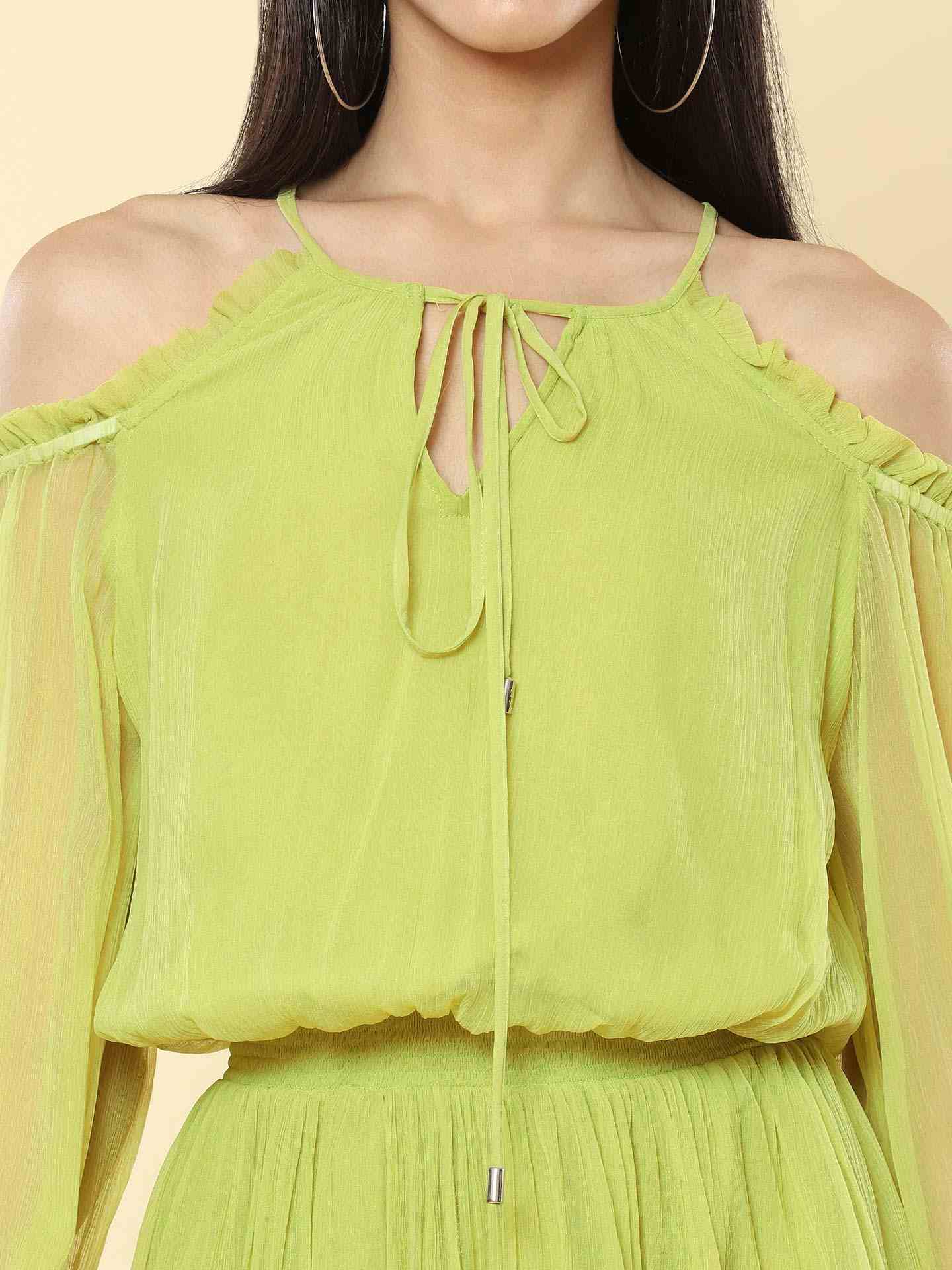 Neon Green Alexis Skater Dress