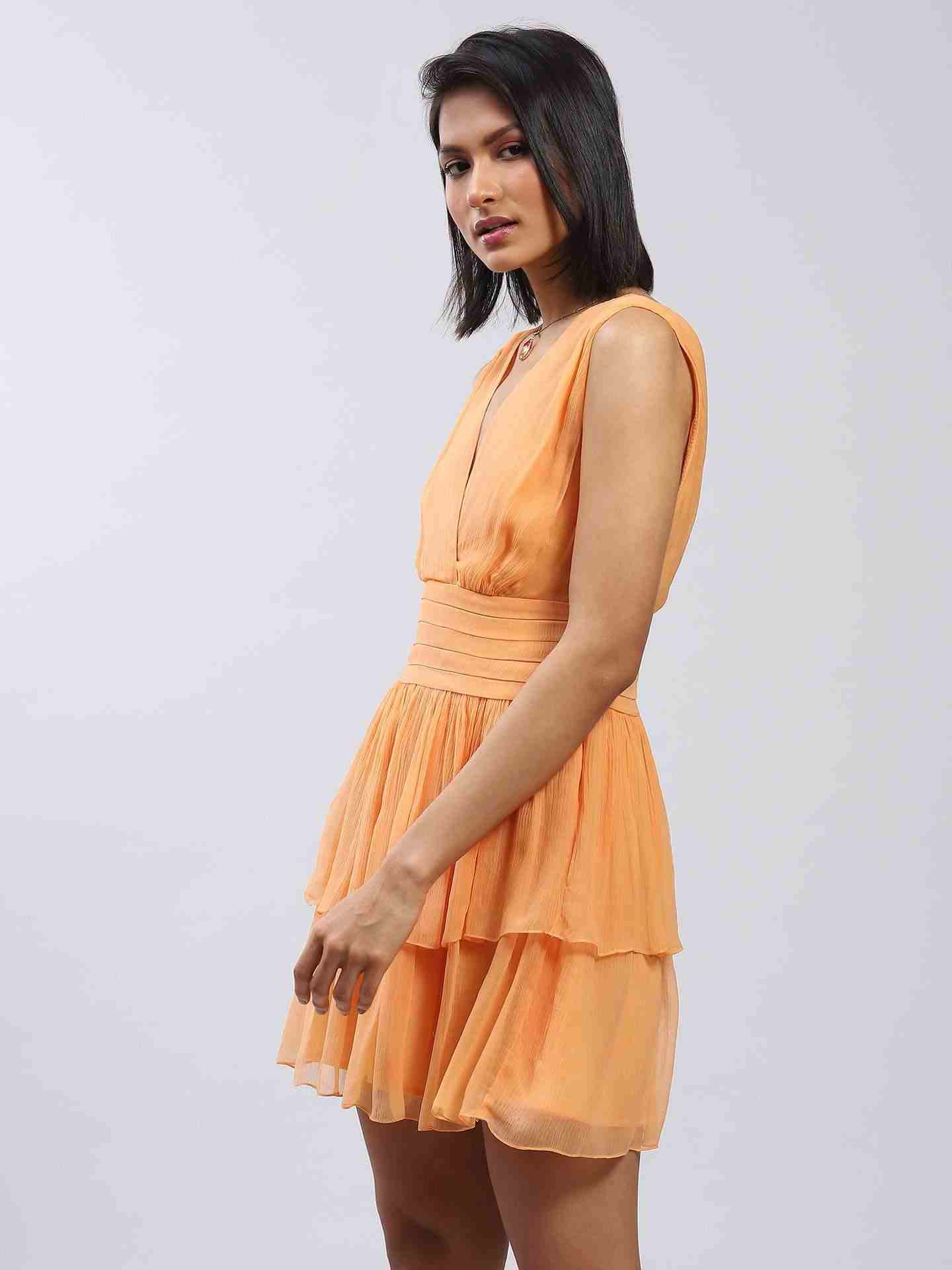 Orange Bluebell Flower Dress