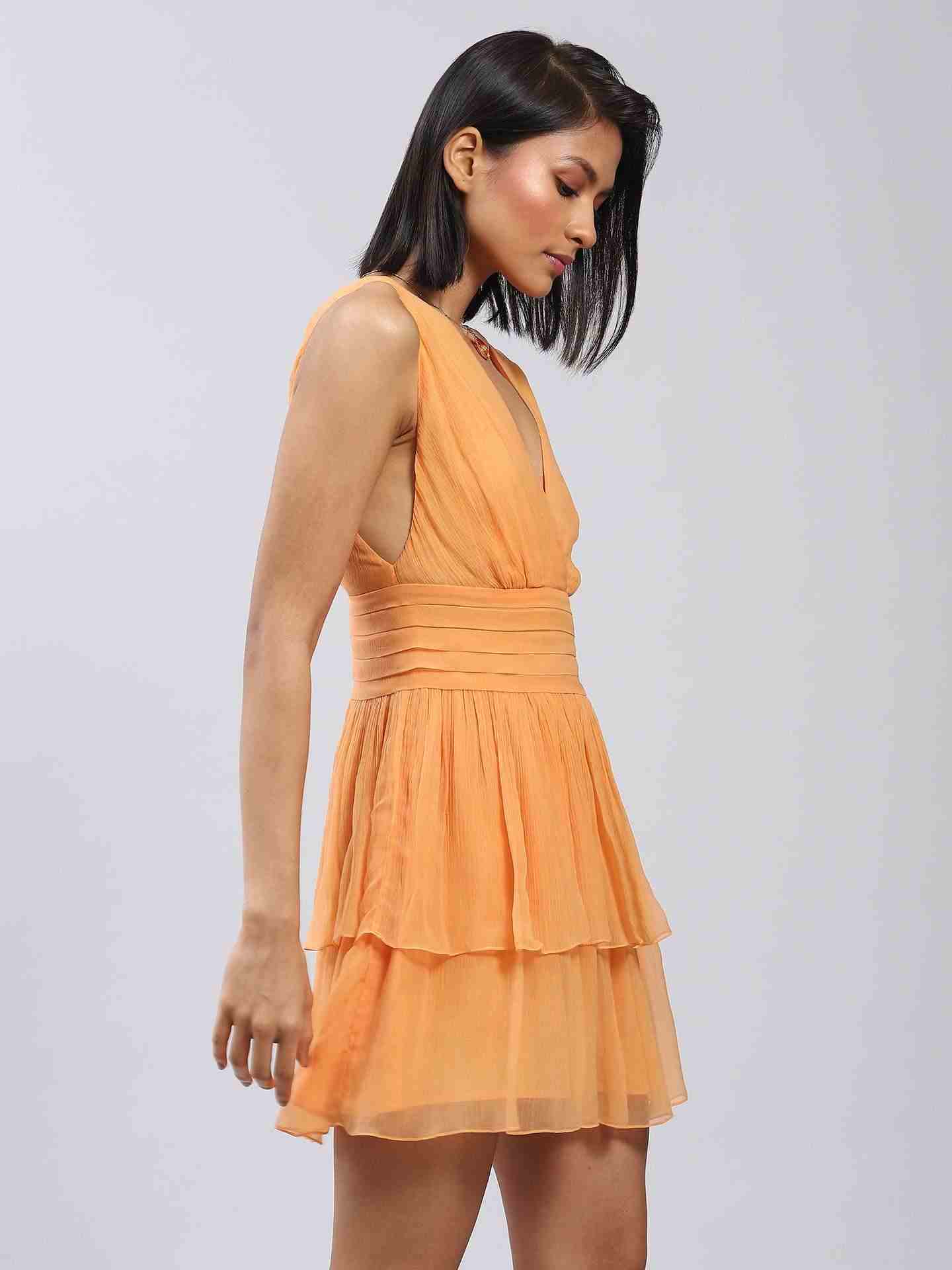 Orange Bluebell Flower Dress