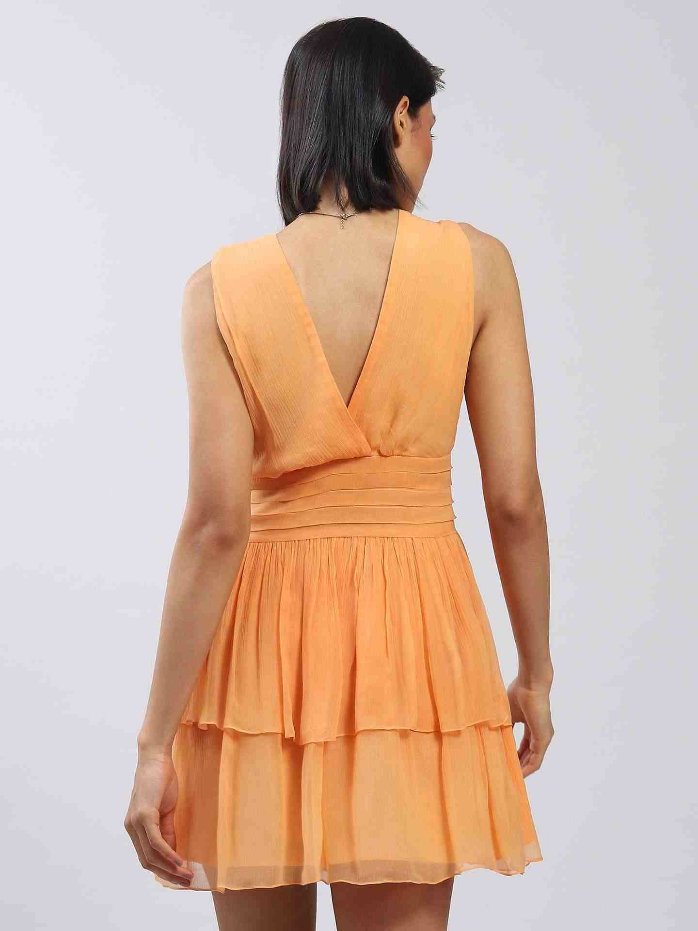 Orange Bluebell Flower Dress