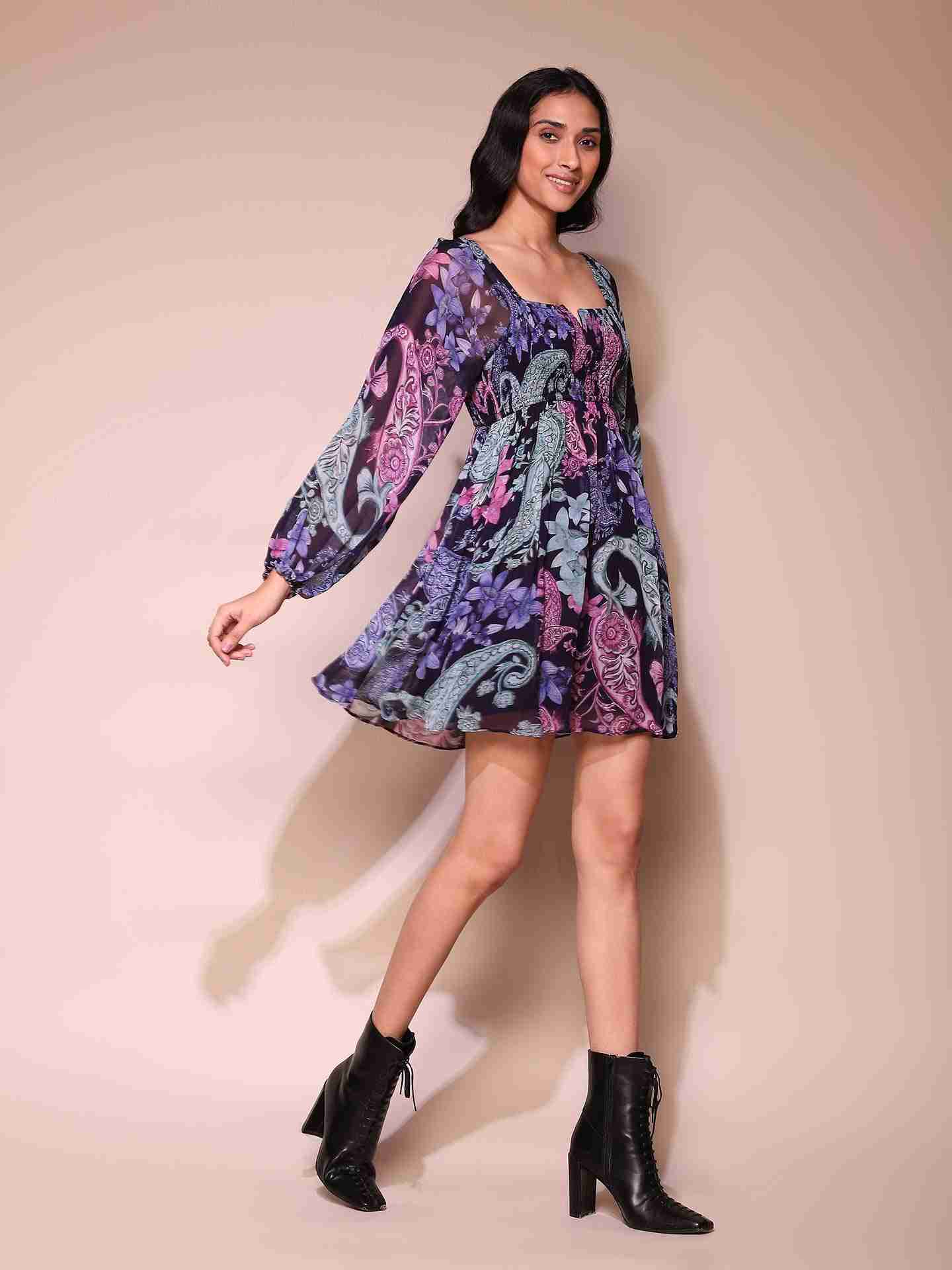 Navy Drew Skater Dress